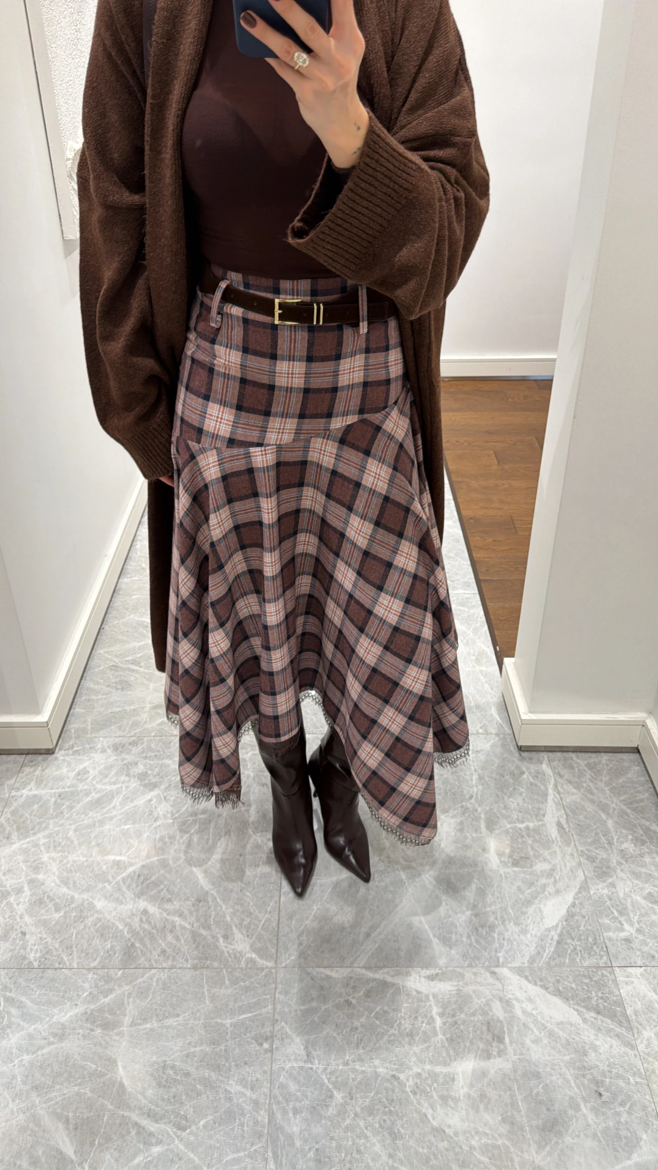 EKOSE DESEN ASİMETRİK ETEK