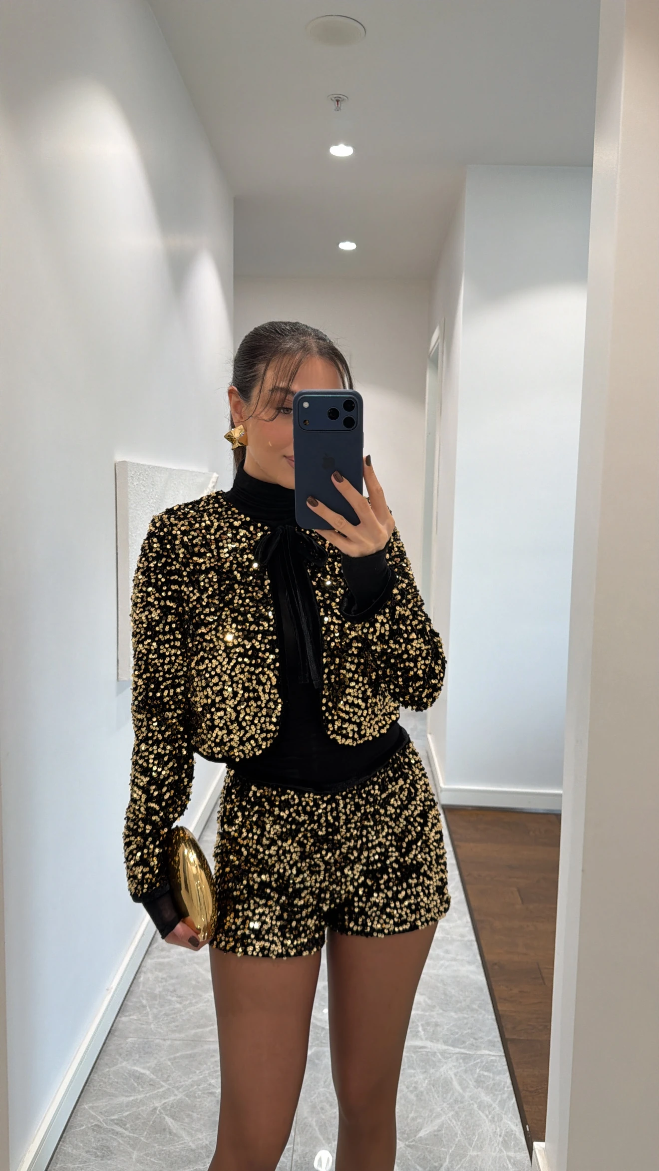 PAYETLİ KADİFE ŞORT TAKIM