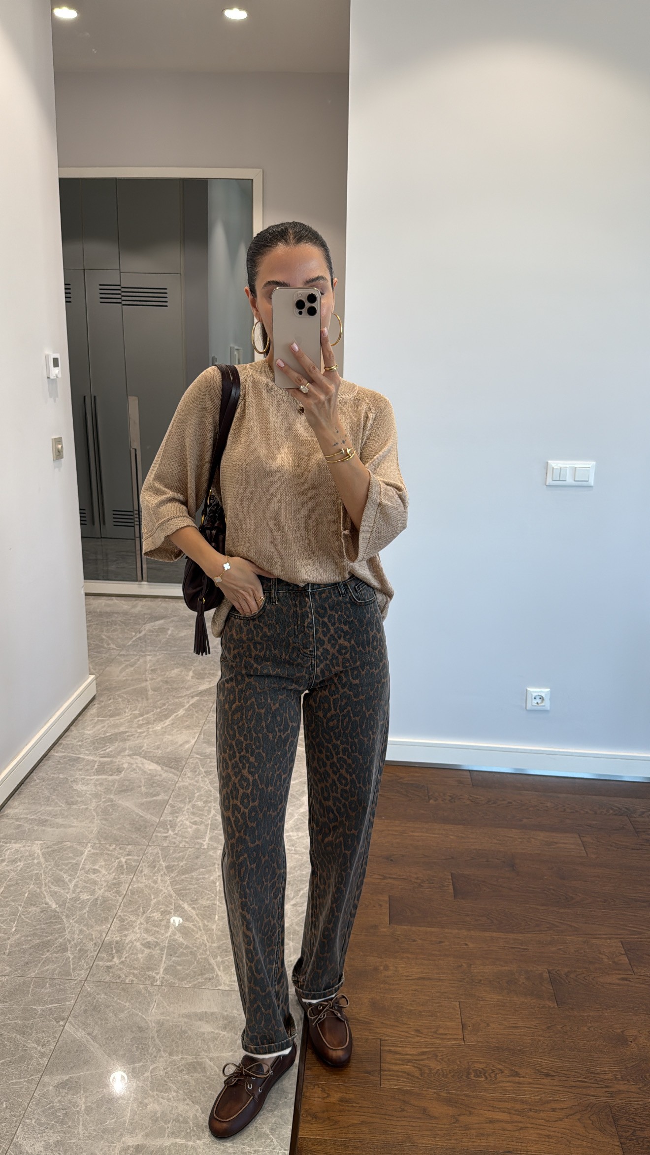 LEOPAR DESENLİ STRAİGHT JEAN