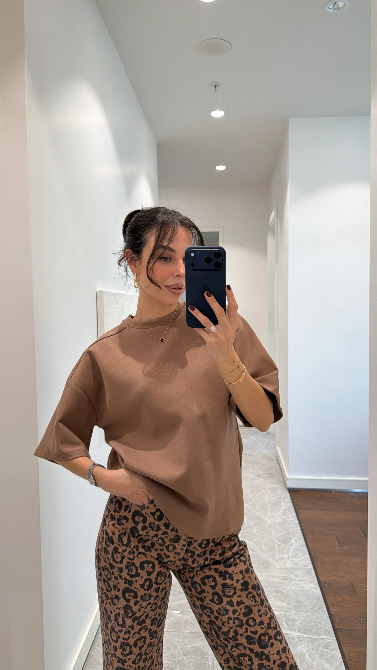 OVERSIZED SIMPLE T-SHIRT - MINK