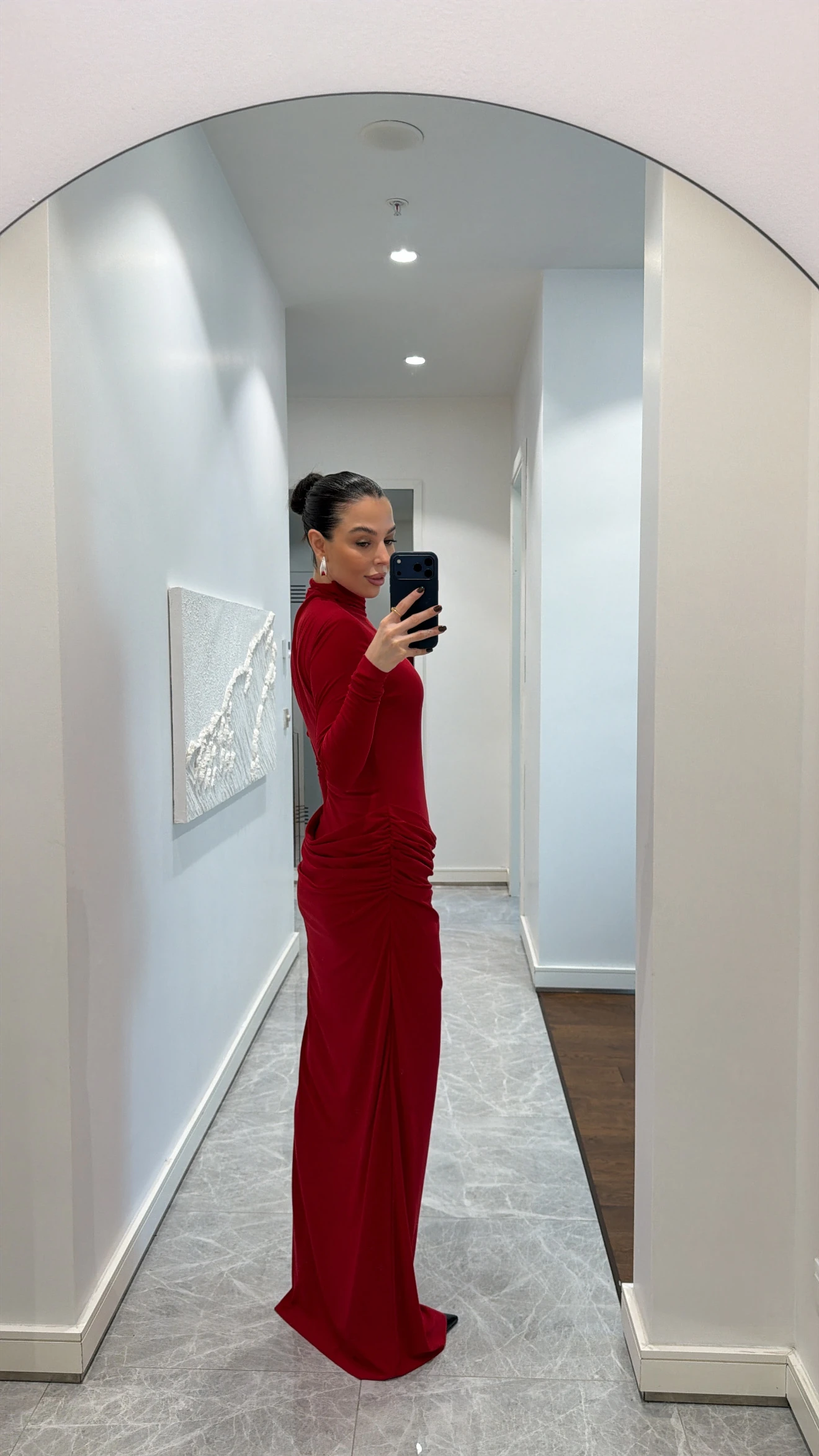 BALIKÇI YAKA MAXİ ELBİSE