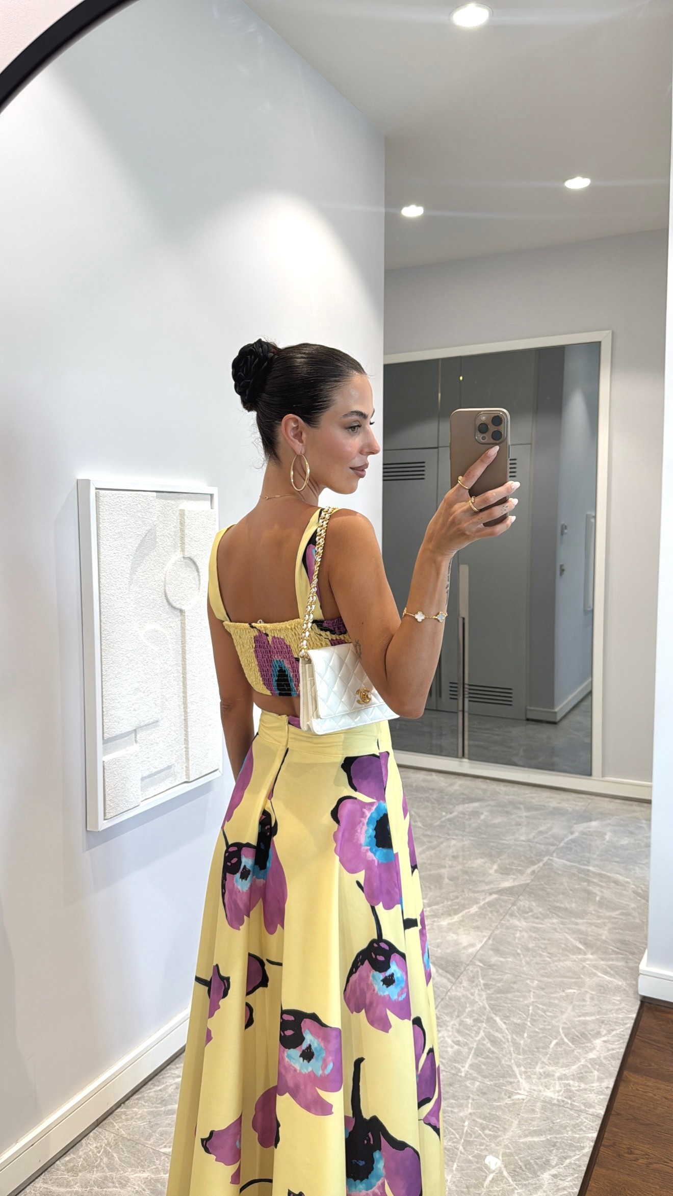 MOR ÇİÇEK DESENLİ CROP ETEK TAKIM