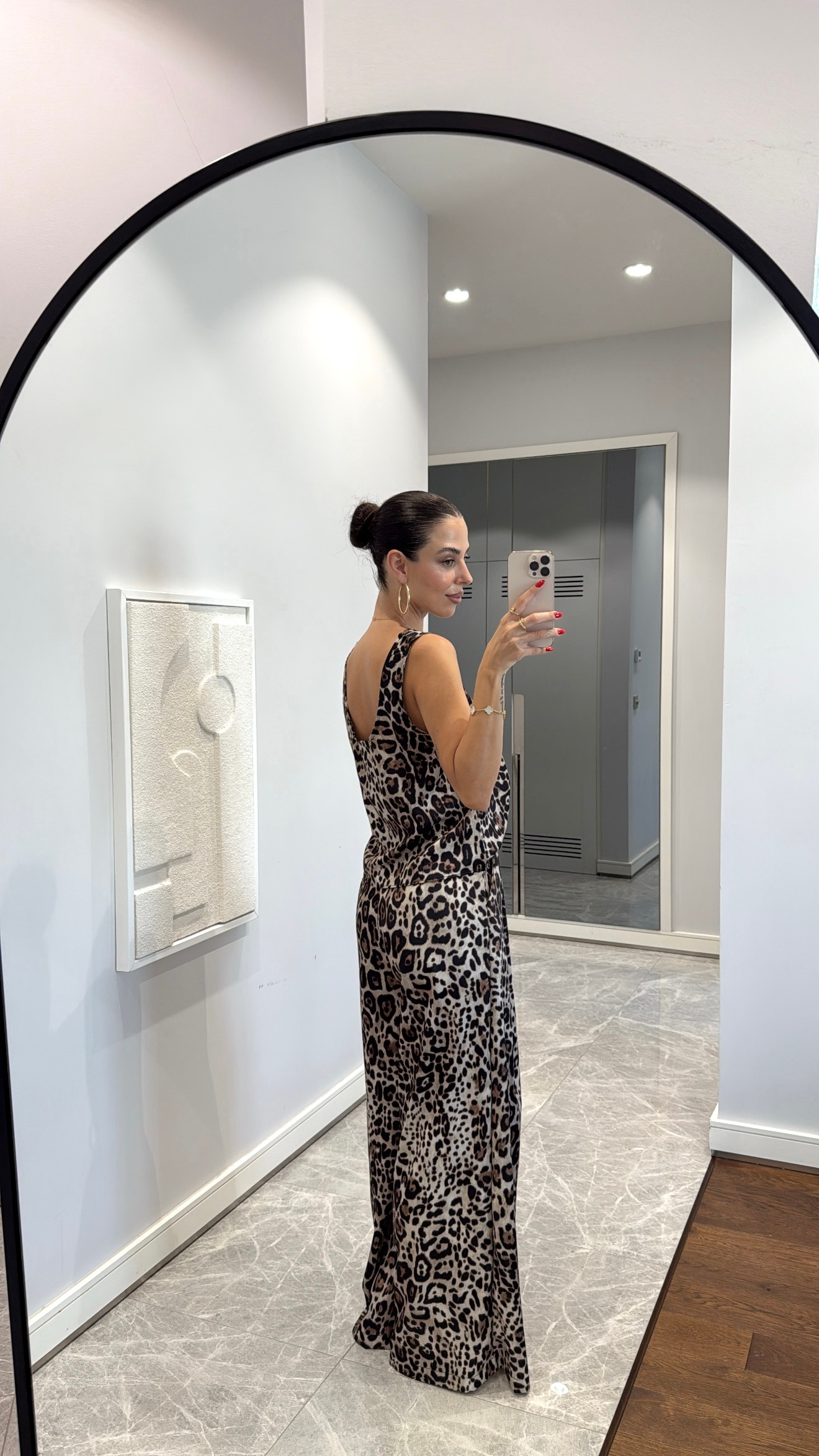LEOPAR DESENLİ SATEN PANTOLON TAKIM