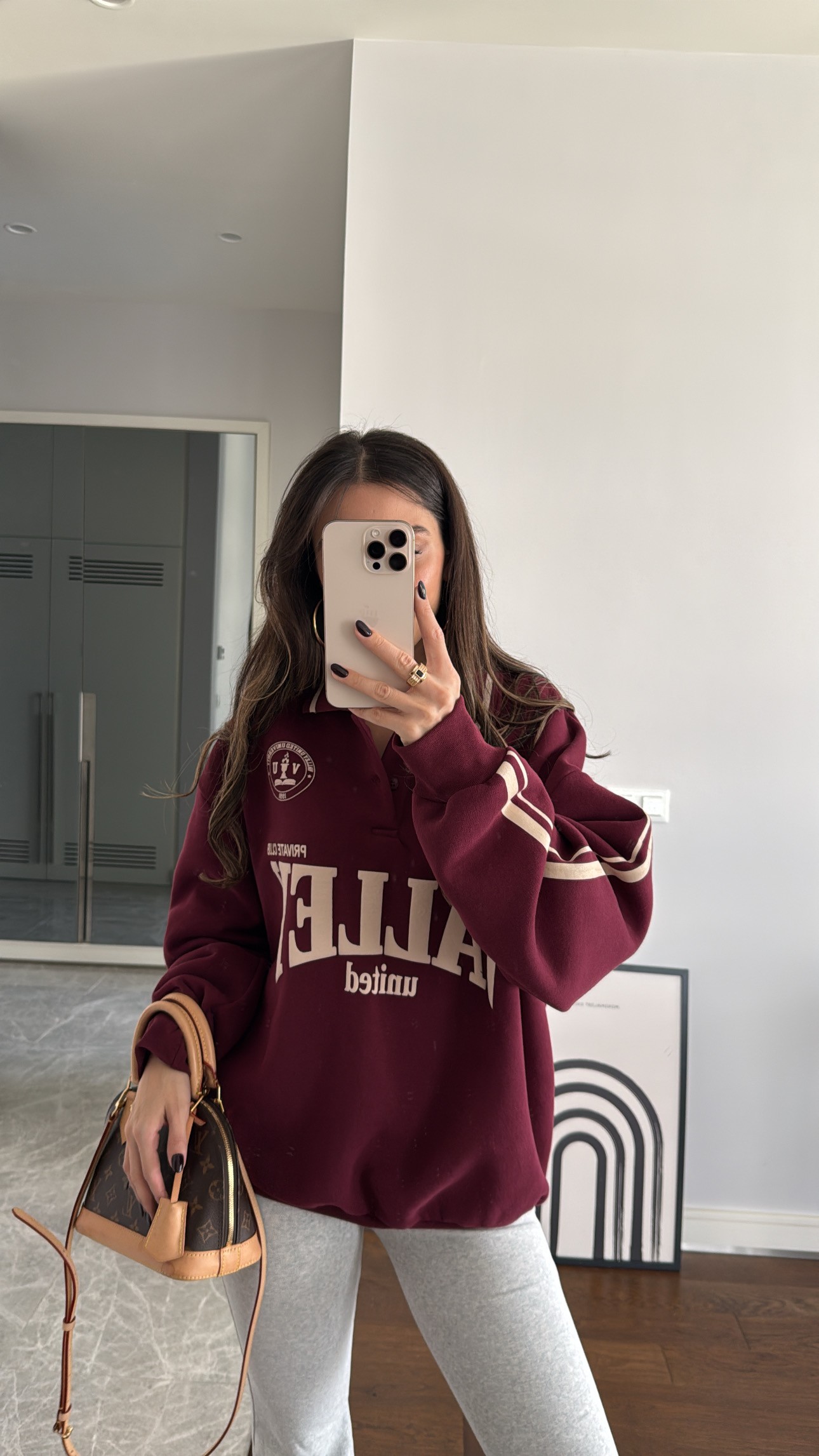 Marka Model Bordo Şardonlu Sweat