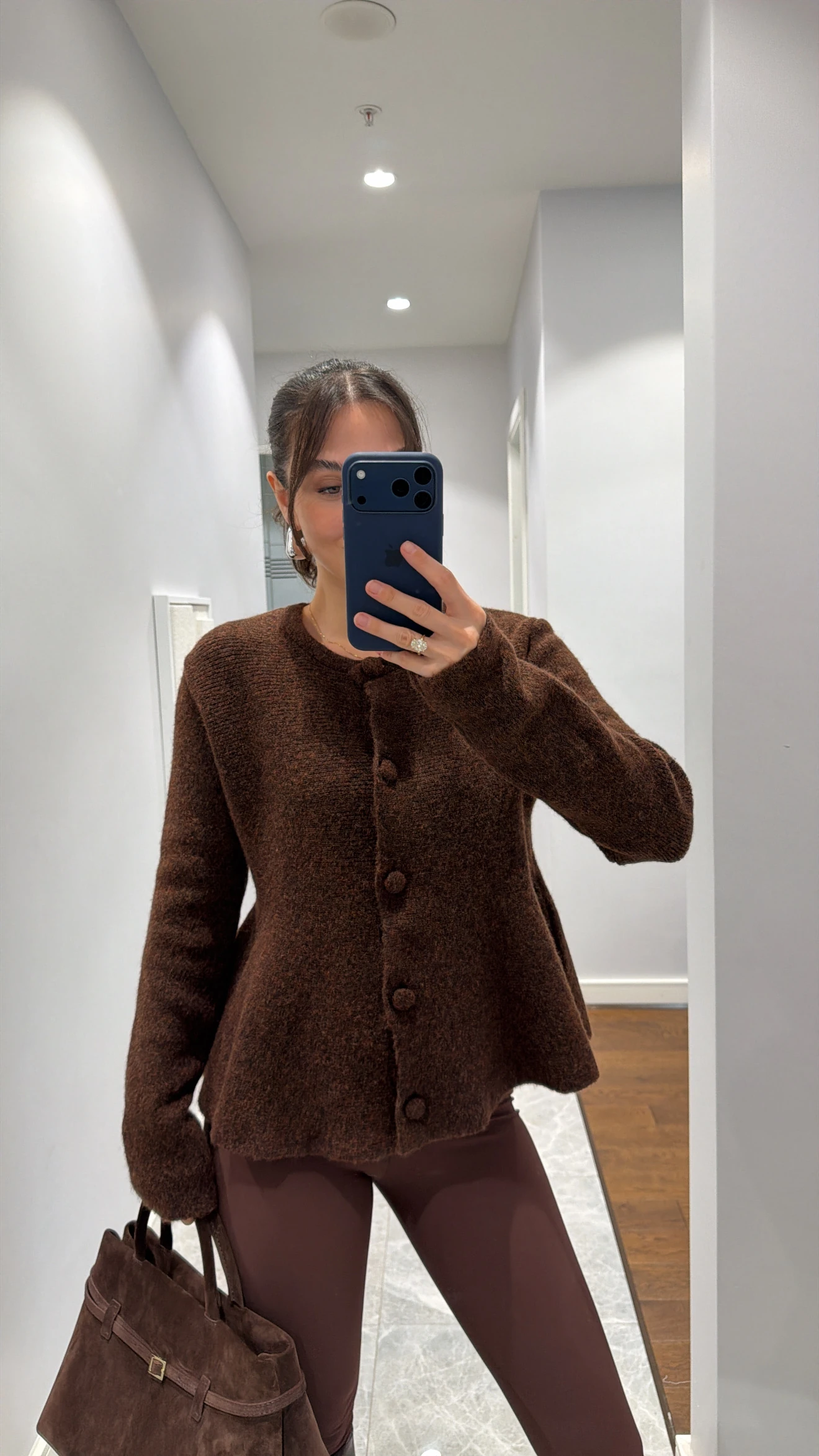 PEPLUM SOFT TEXTURED KNITWEAR CARDIGAN