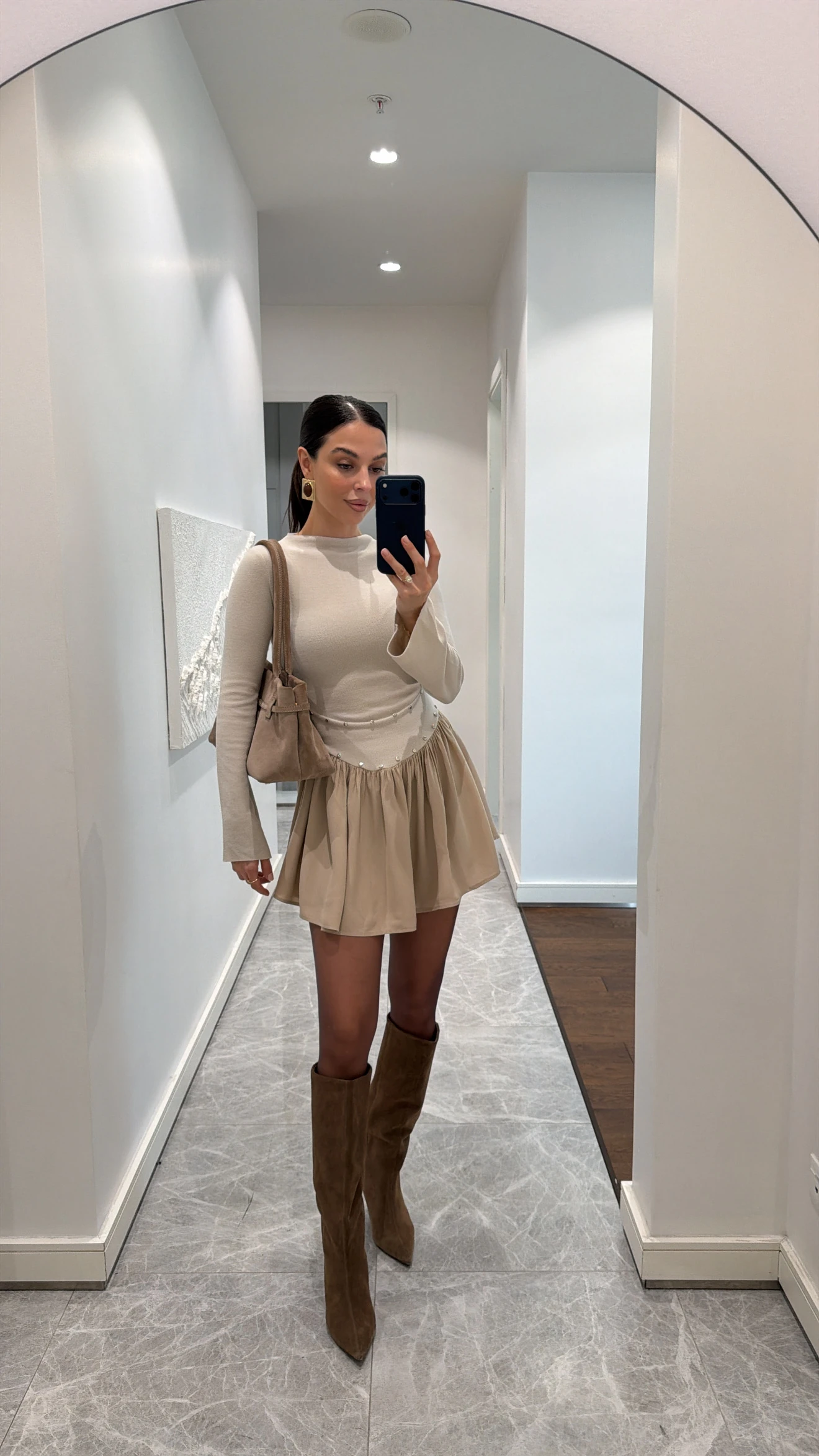 ZIMBA AKSESUARLI ELBİSE - Bej