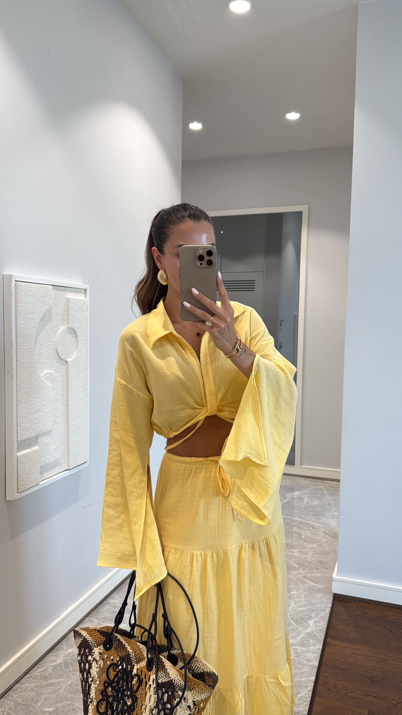 CROP KOL DETAYLI BLUZ MAXİ ETEK TAKIM