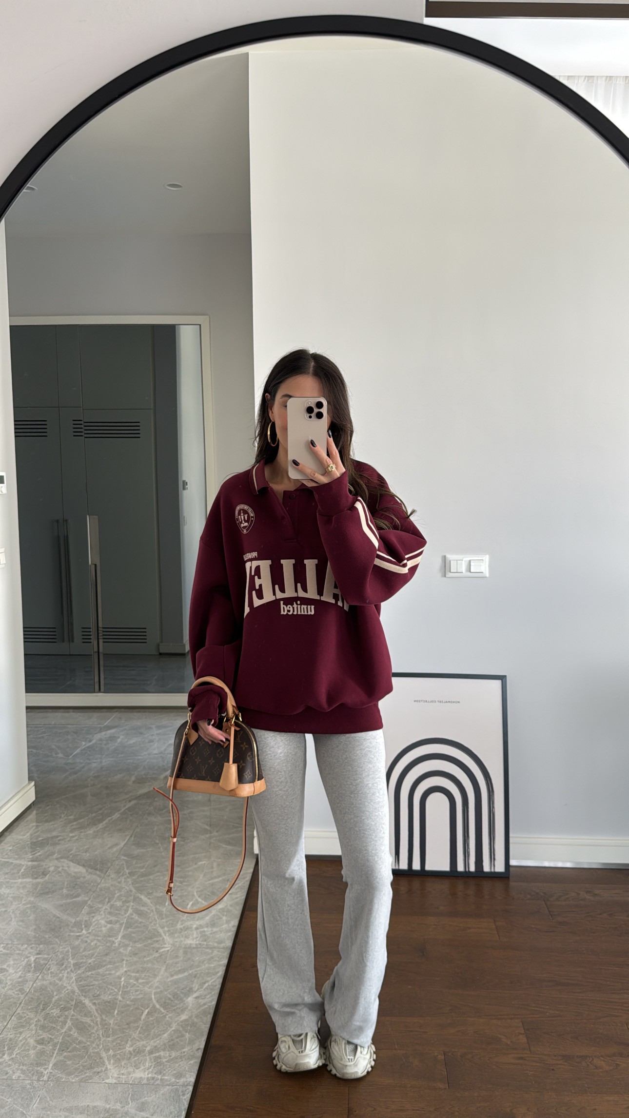 Marka Model Bordo Şardonlu Sweat