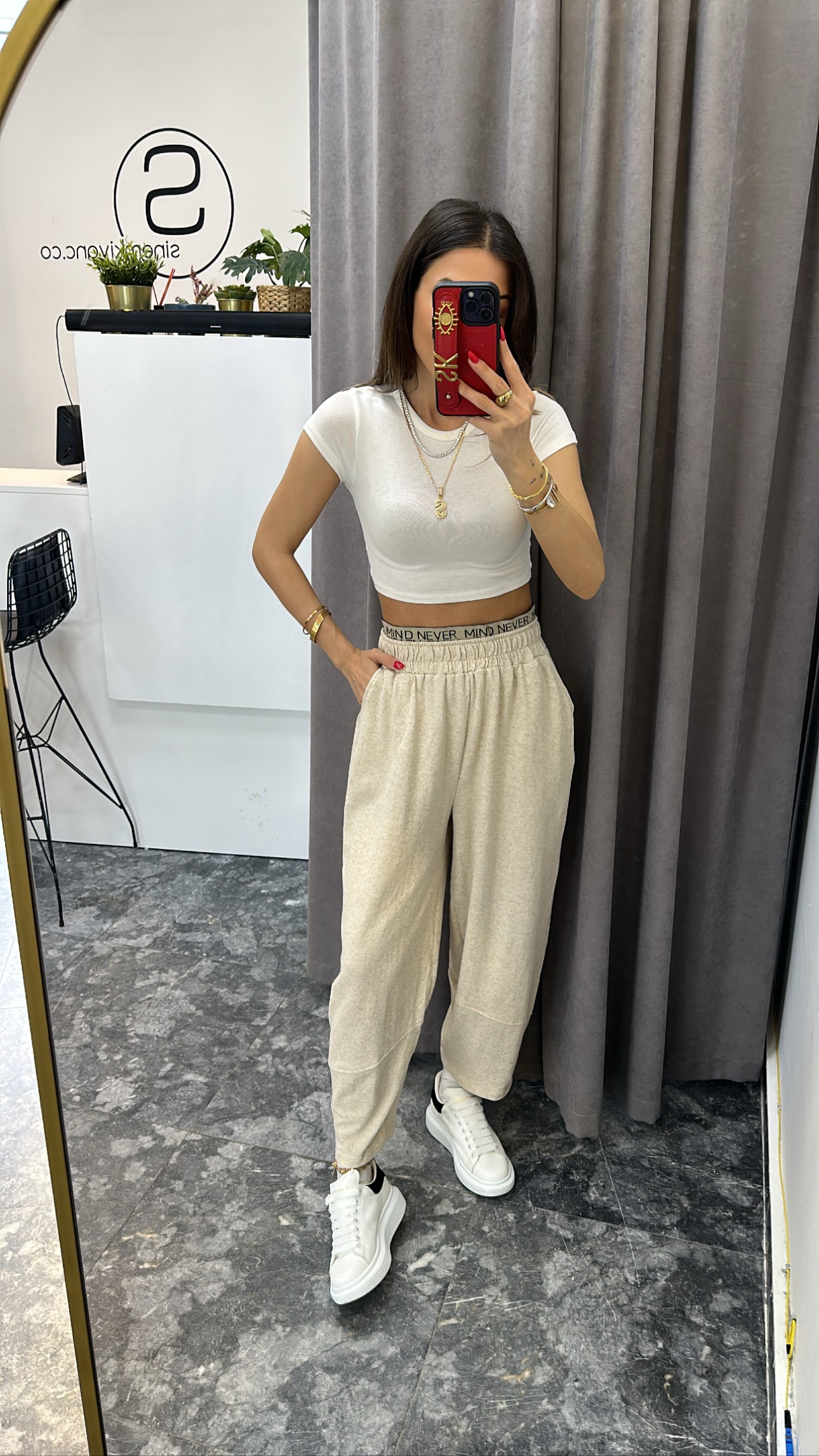 Taş rengi bel detaylı yazlık bagi pantolon
