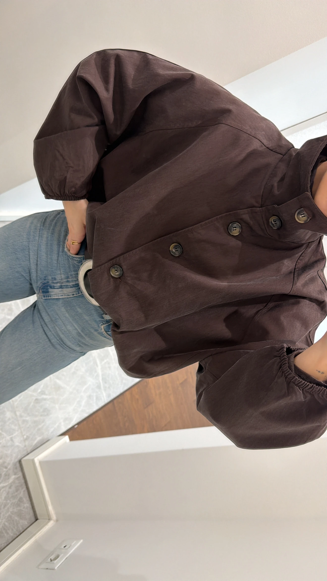 KAHVERENGİ YÜKSEK YAKA BOMBER CEKET