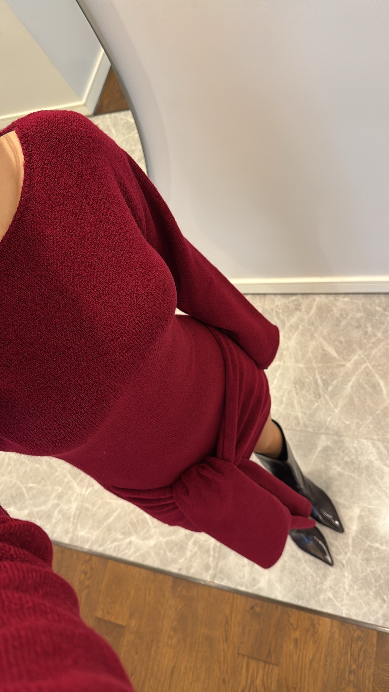 Bordo Kayık Yaka Pinterest Elbise