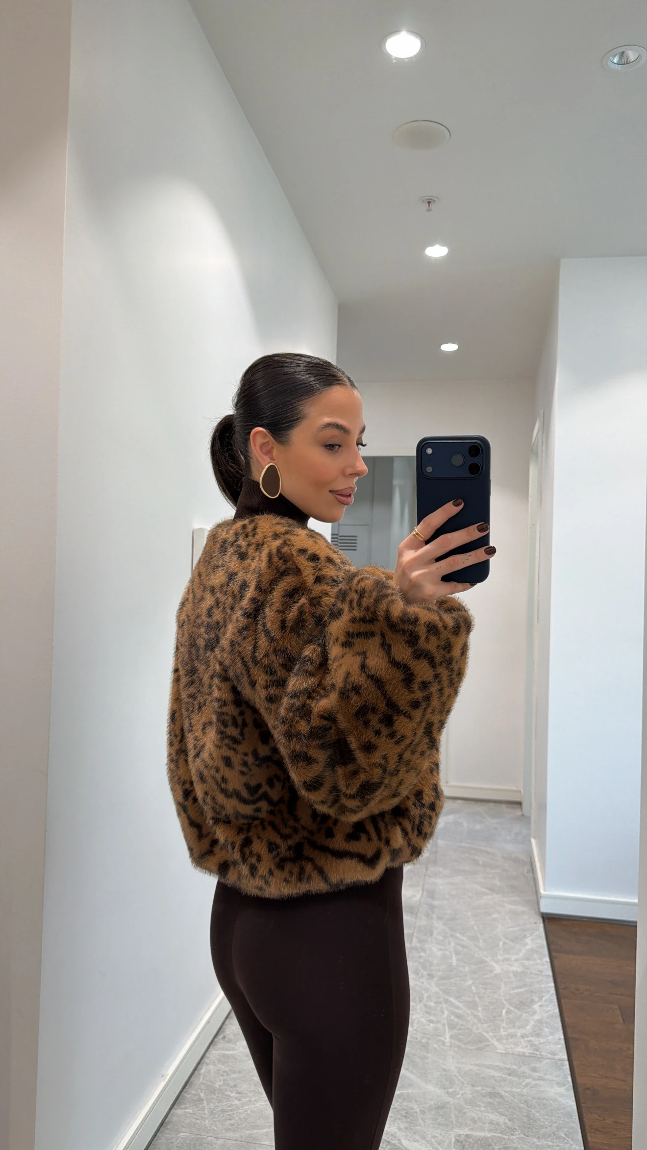 SARI LEOPAR DESENLİ BOMBER CEKET