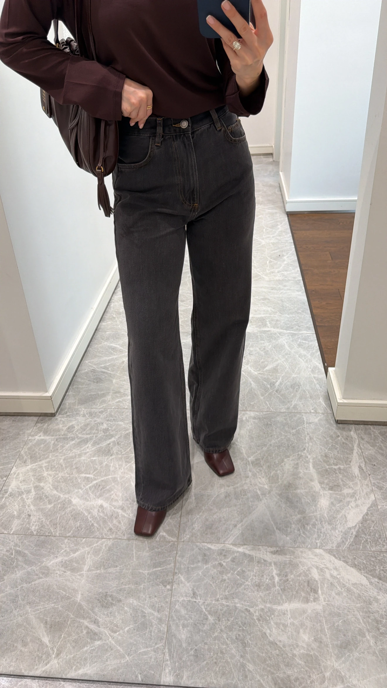 ANTRASİT YÜKSEK BEL JEAN