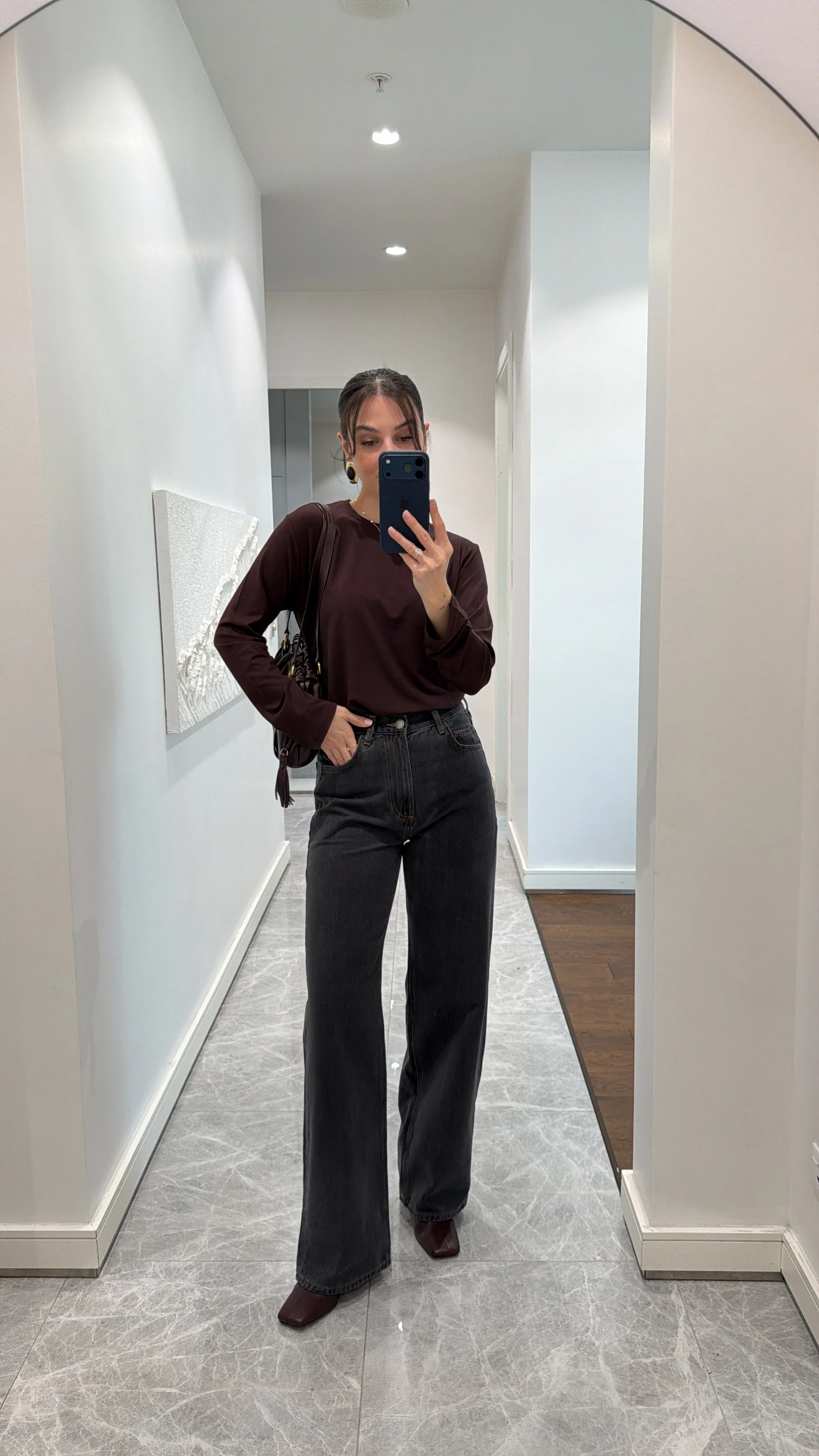 ANTRASİT YÜKSEK BEL JEAN