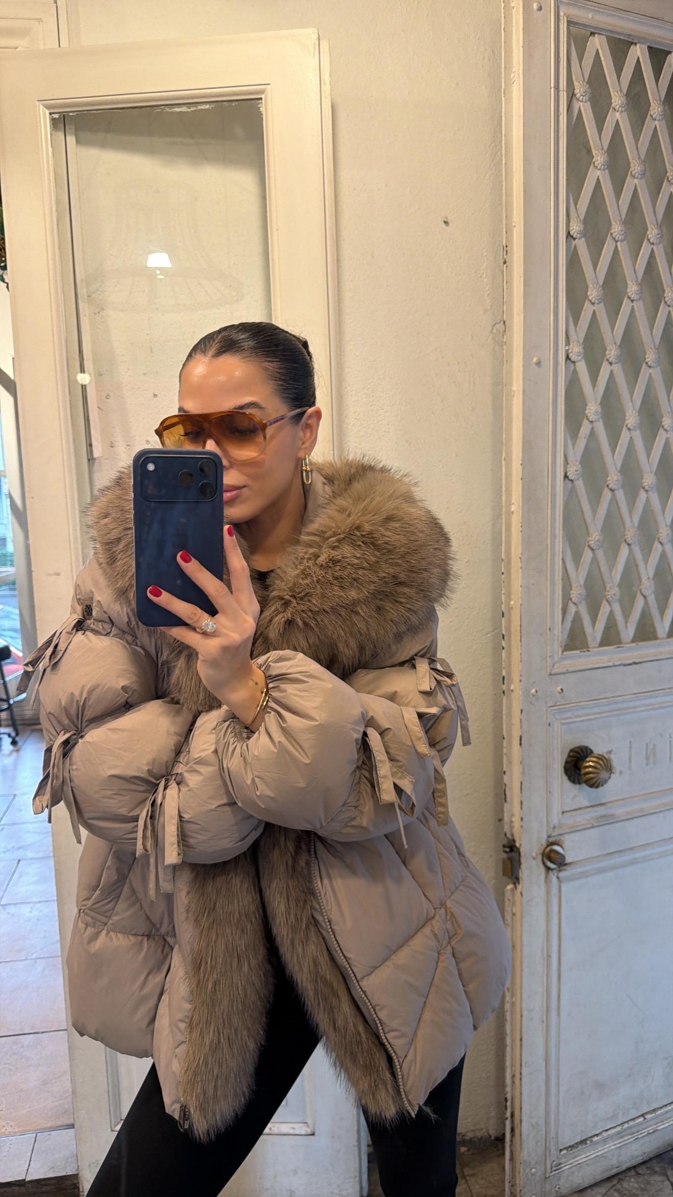 KÜRK DETAYLI BALON KOL ŞİŞME MONT