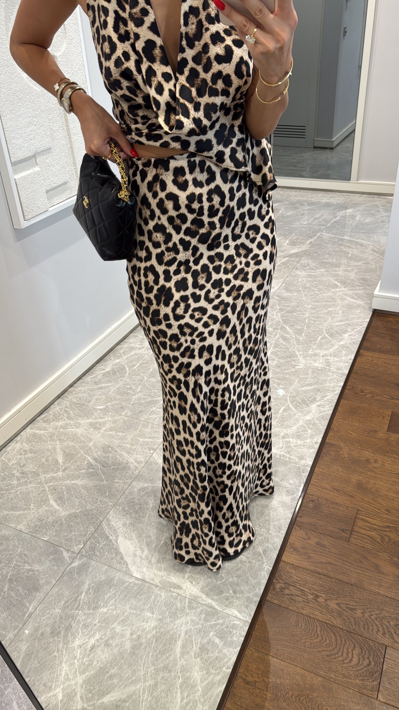 LEOPAR DESENLİ ETEK TAKIM