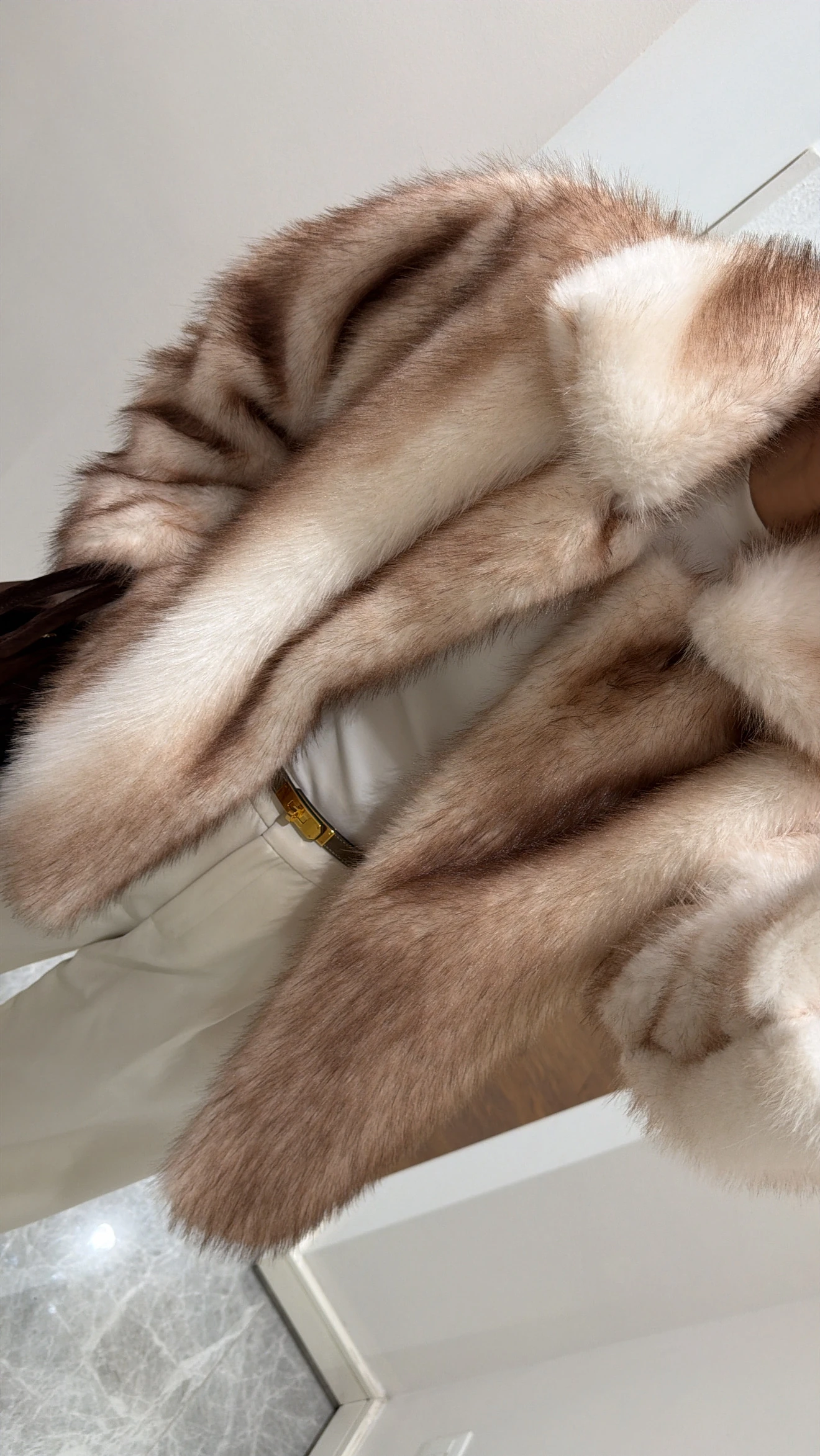 KAHVE RENK GEÇİŞLİ PREMİUM KÜRK