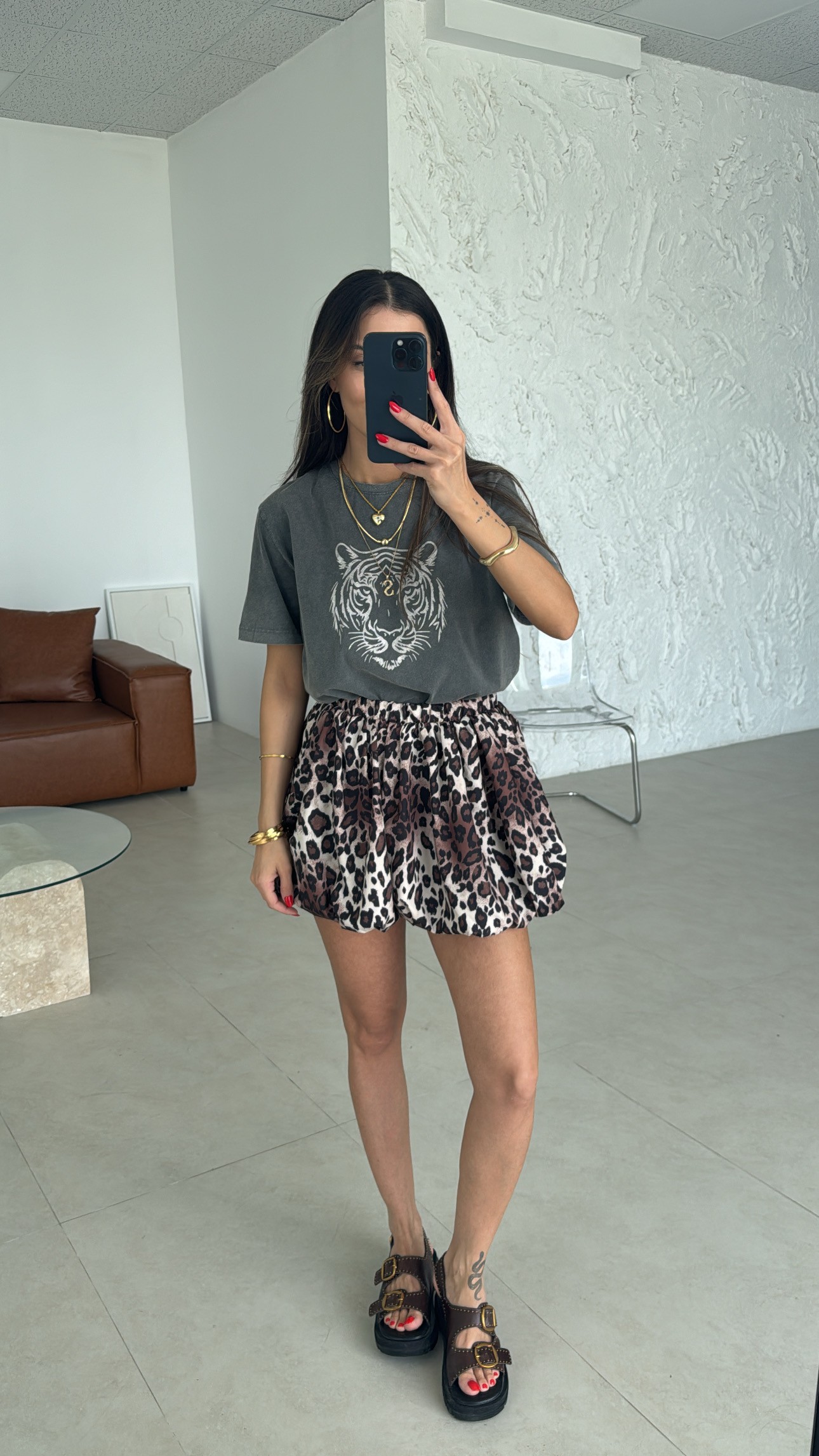 leopar balon etek