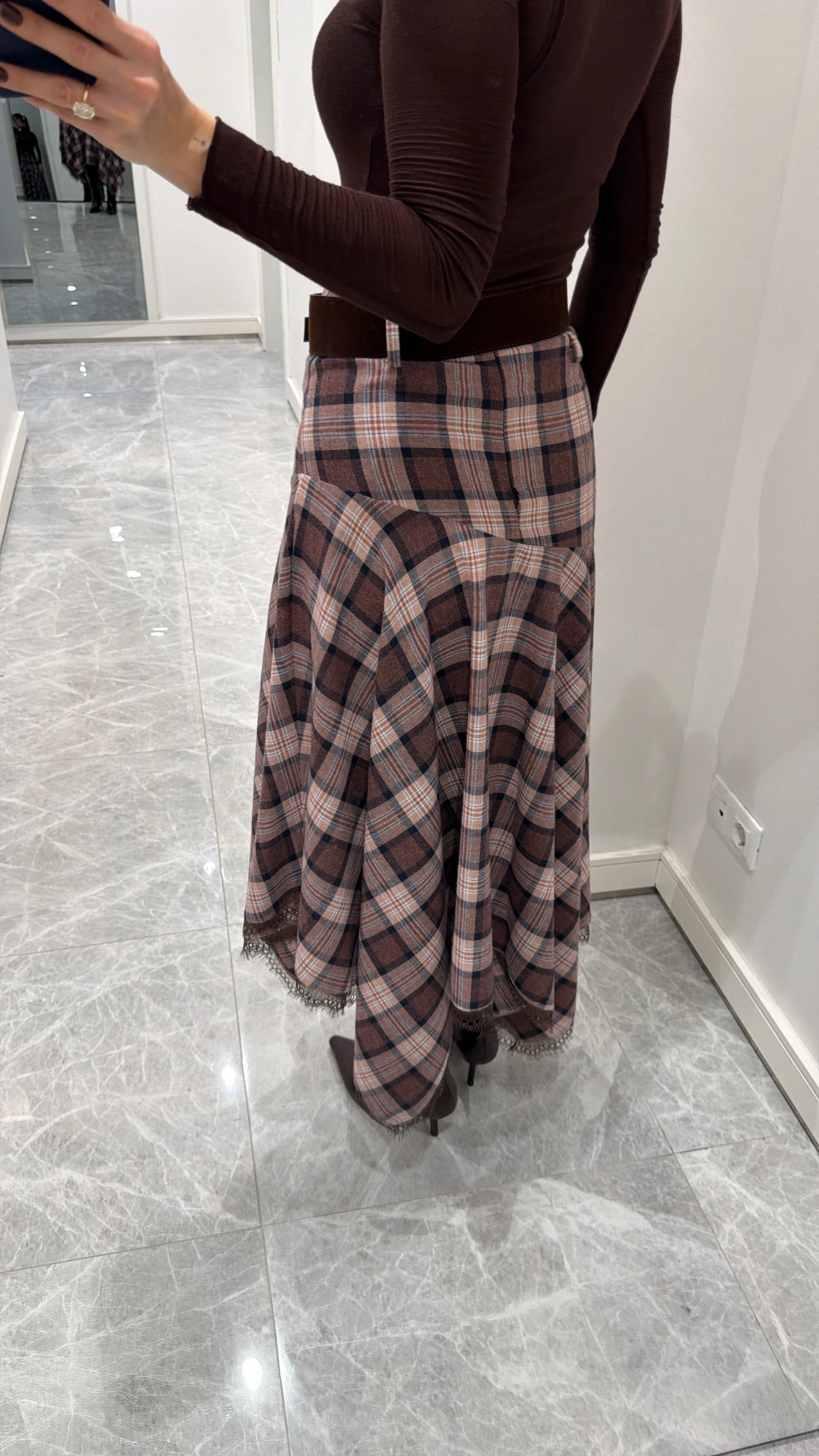 EKOSE DESEN ASİMETRİK ETEK