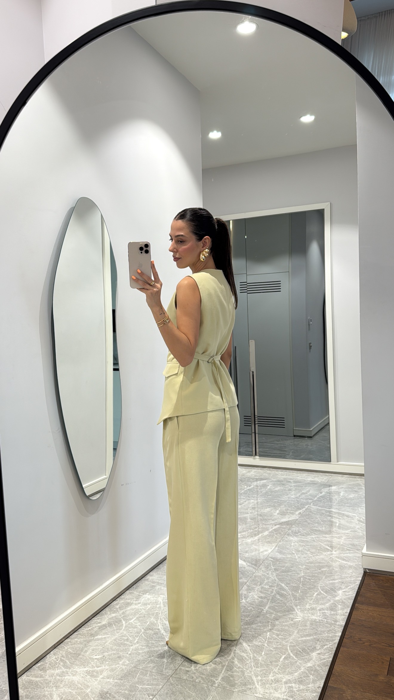 LİME YÜKSEK BEL PALAZZO PANTOLON 