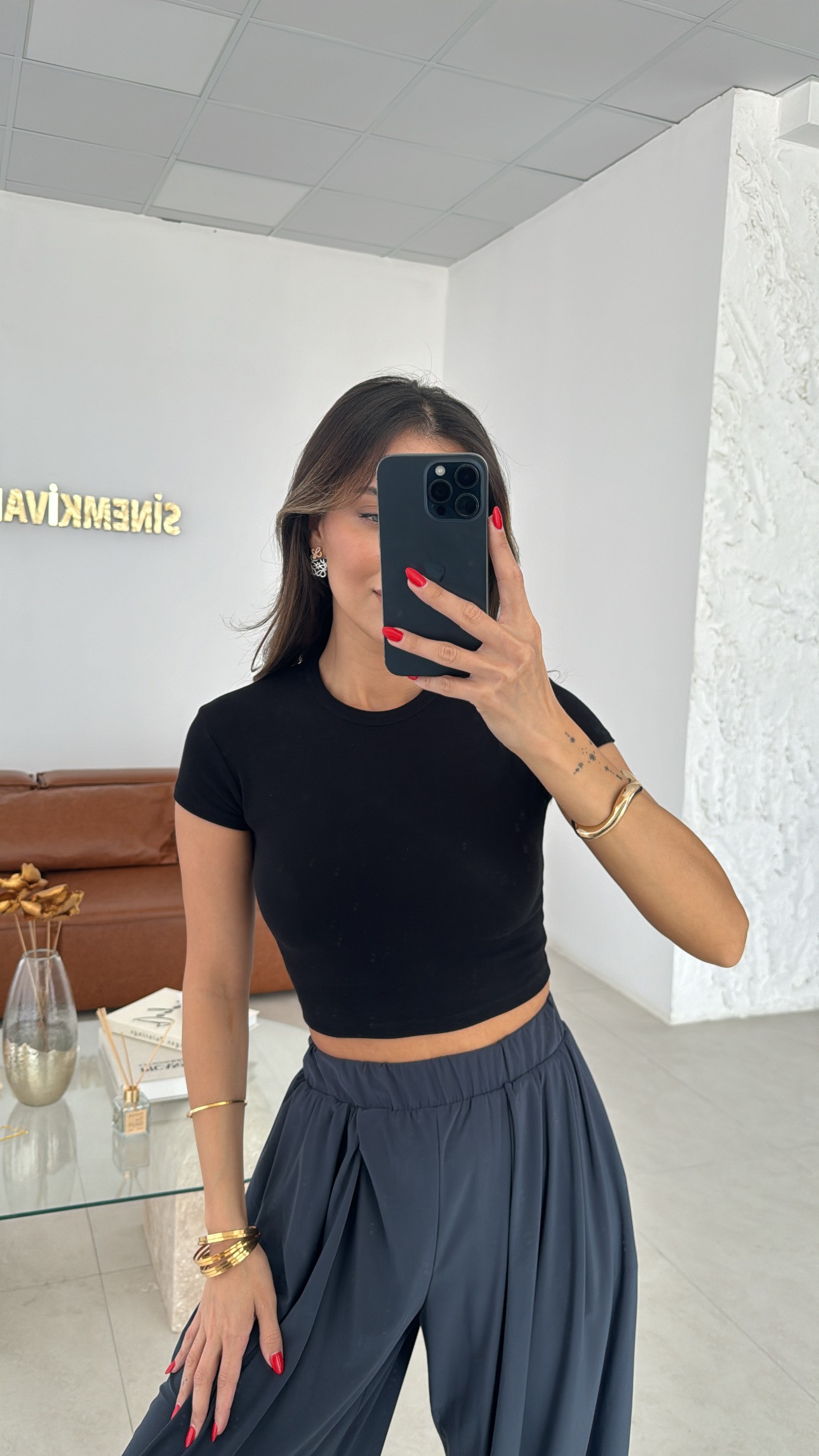 Dilvin Marka Siyah Crop Top