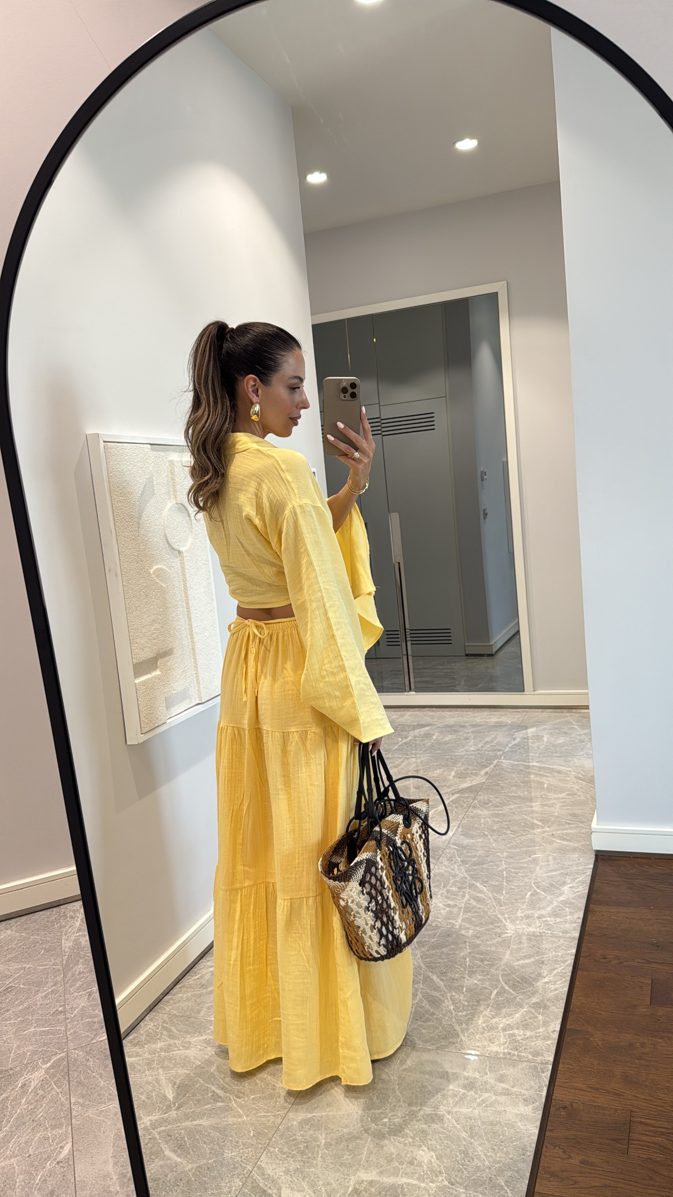 CROP KOL DETAYLI BLUZ MAXİ ETEK TAKIM