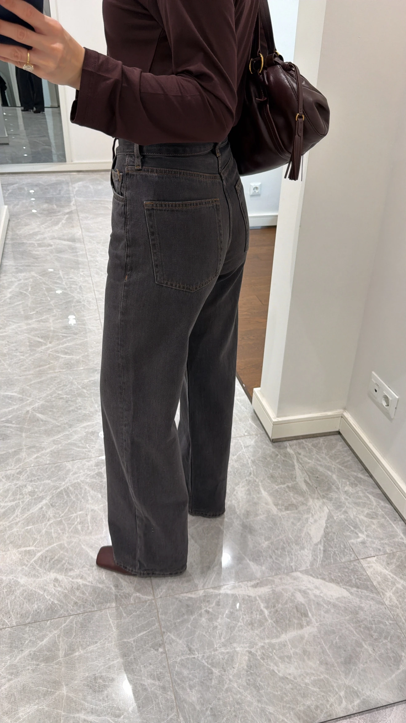 ANTRASİT YÜKSEK BEL JEAN