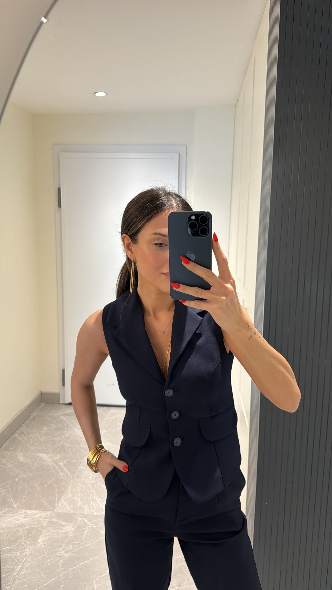 Lacivert astarlı premium yelek