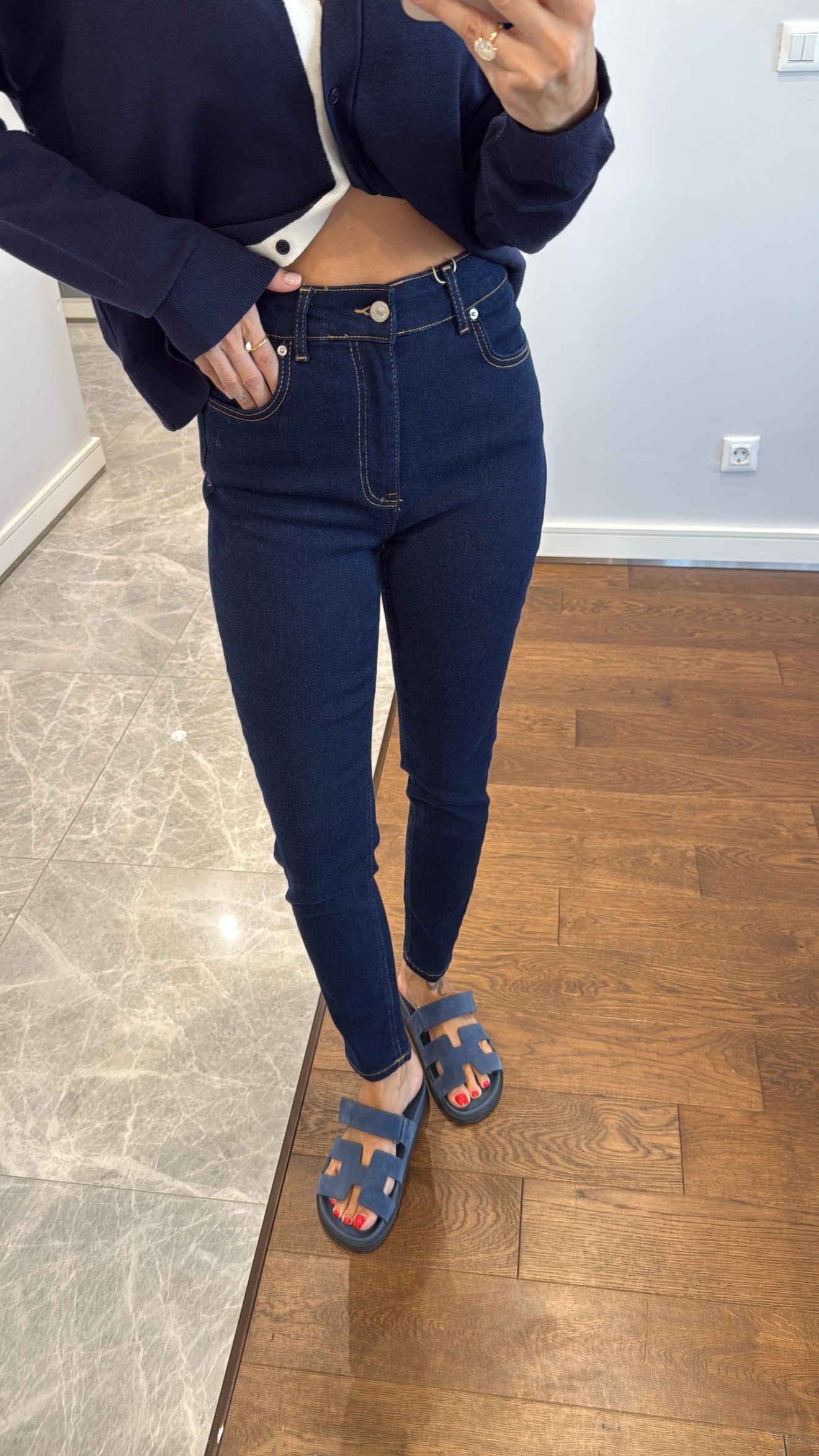 LACİVERT YÜKSEK BEL SKİNNY JEAN