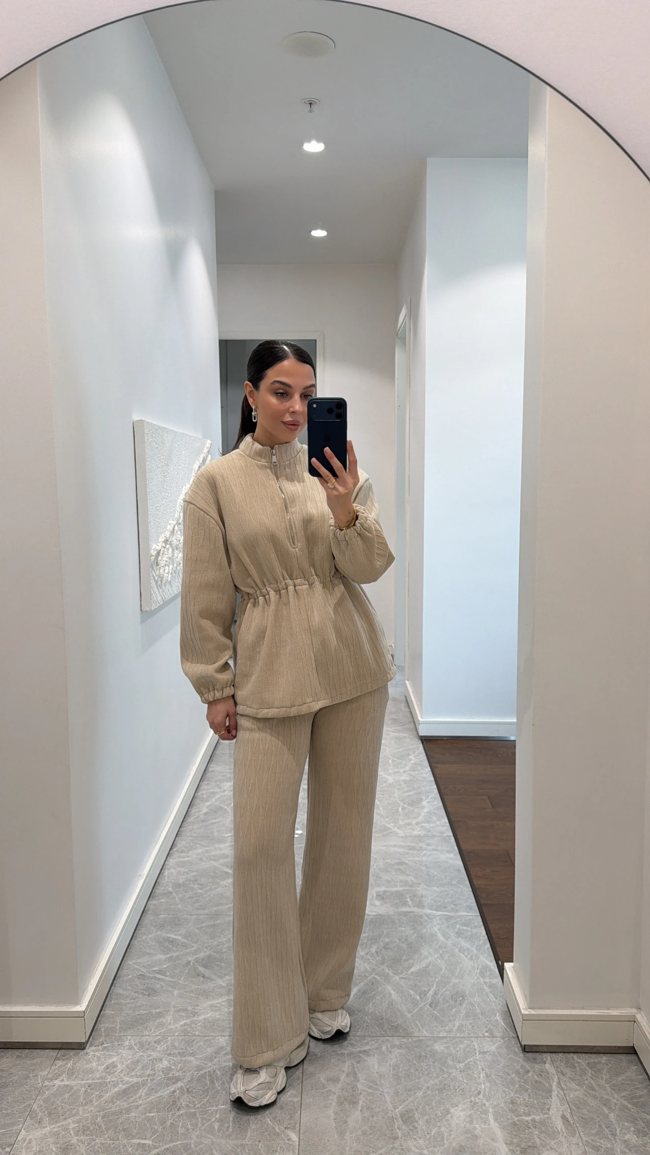 İÇİ ŞARDONLU İKİLİ TAKIM  - EKRU