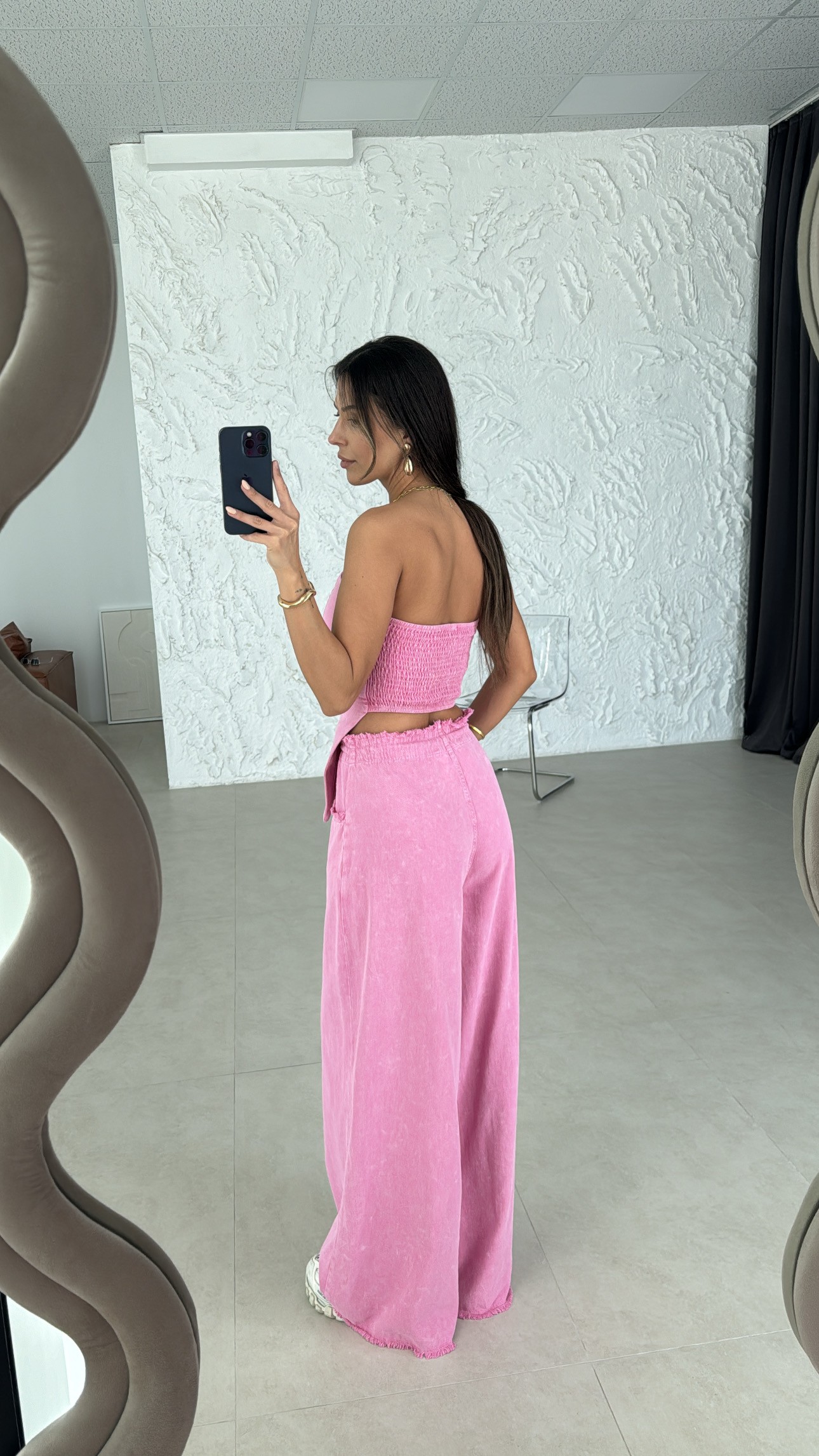 pembe straplez büstiyer takım