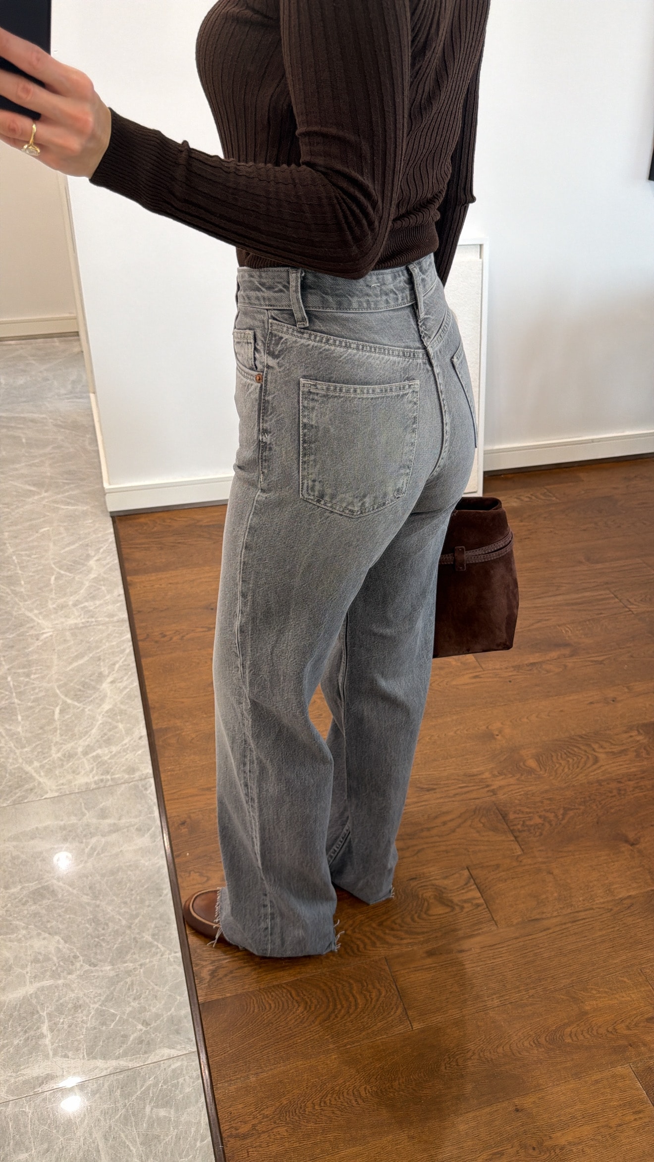 GRİ STRAİGHT YÜKSEK BEL JEAN