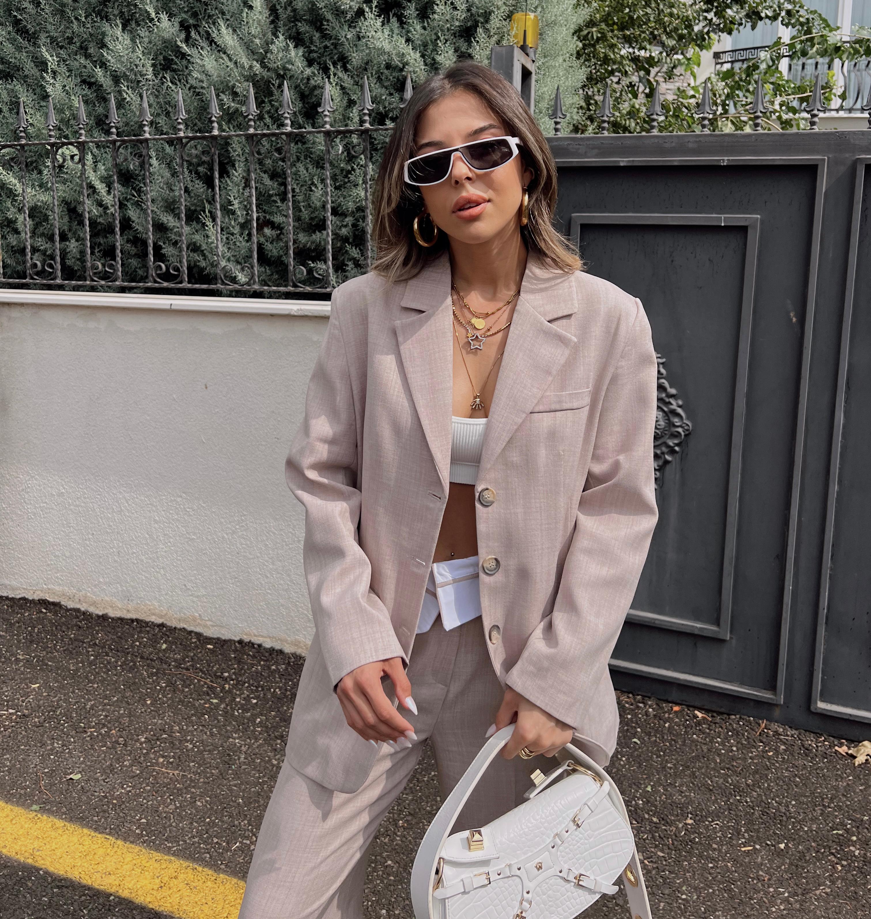 Astarlı vatkalı blazer ceket