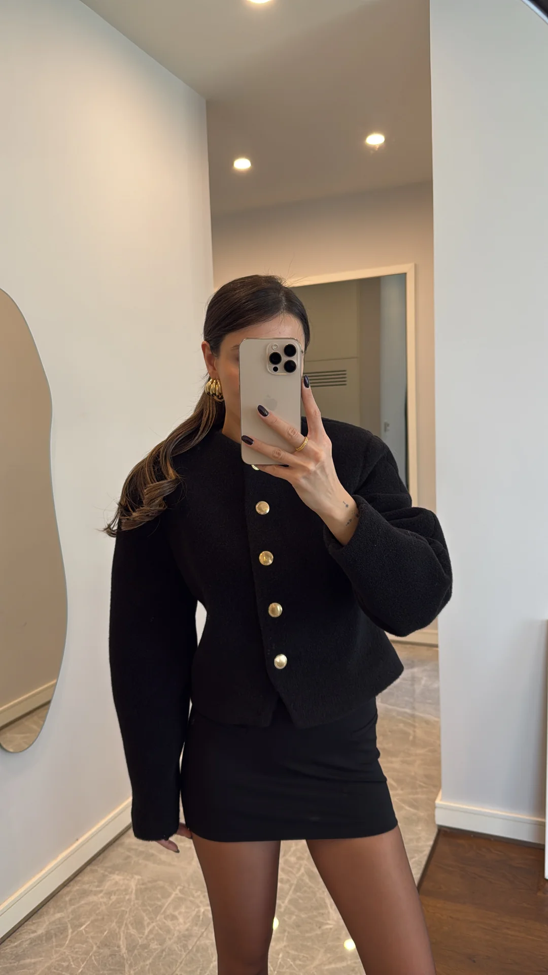 BELDEN OTURTMA KAŞE CEKET - SİYAH