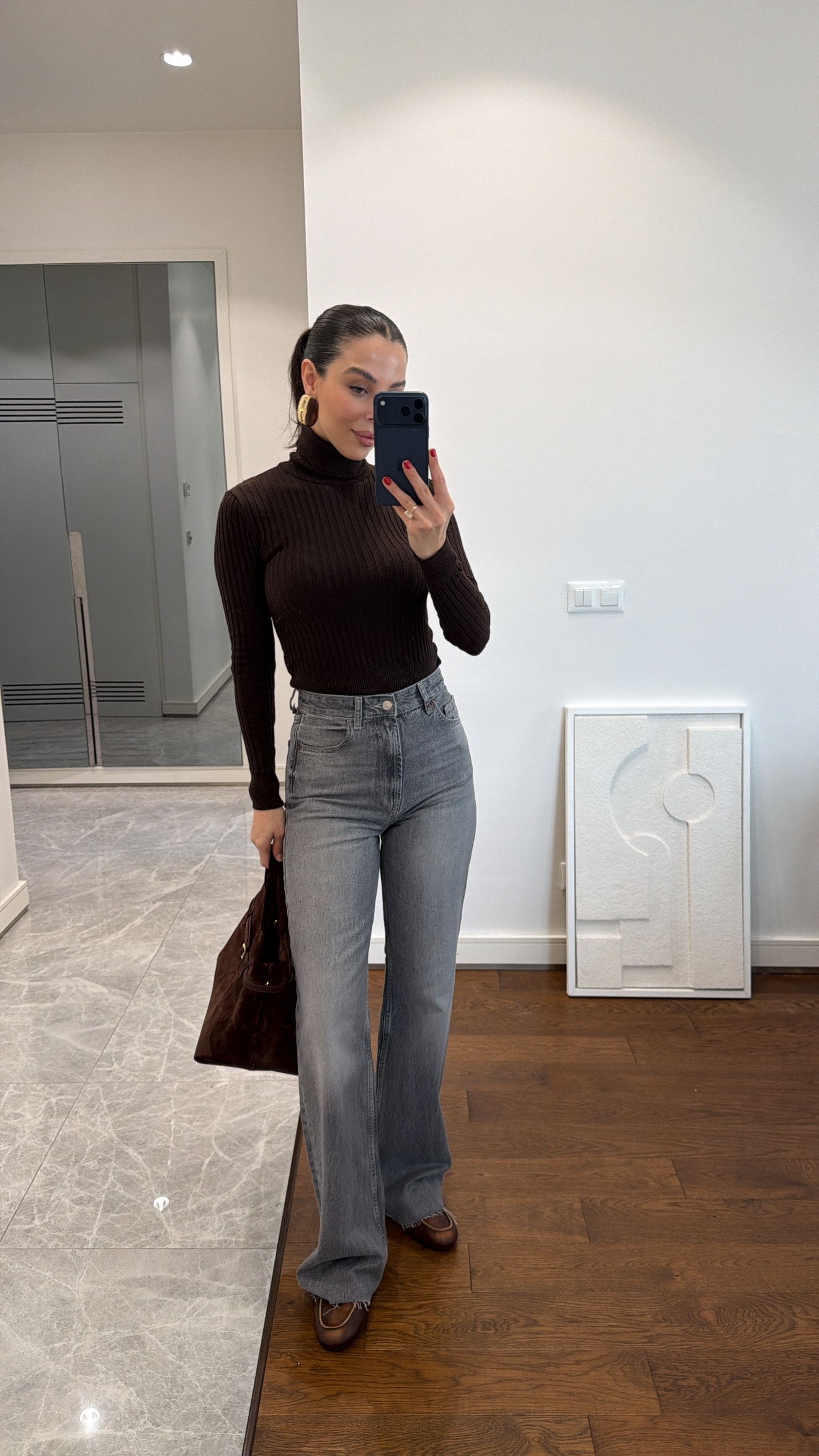 GRİ STRAİGHT YÜKSEK BEL JEAN