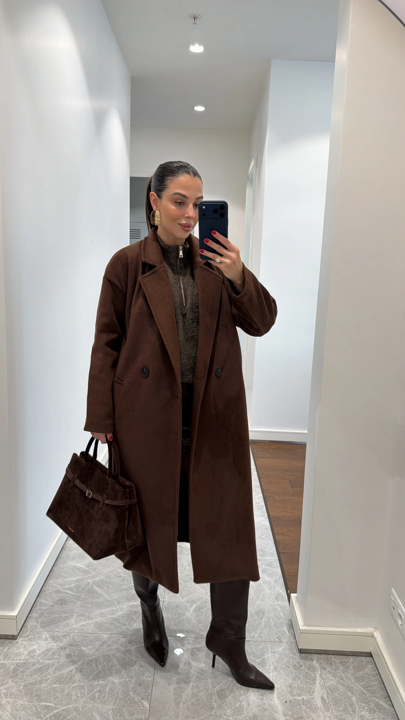 ŞAL DETAYLI UZUN KAŞE KABAN