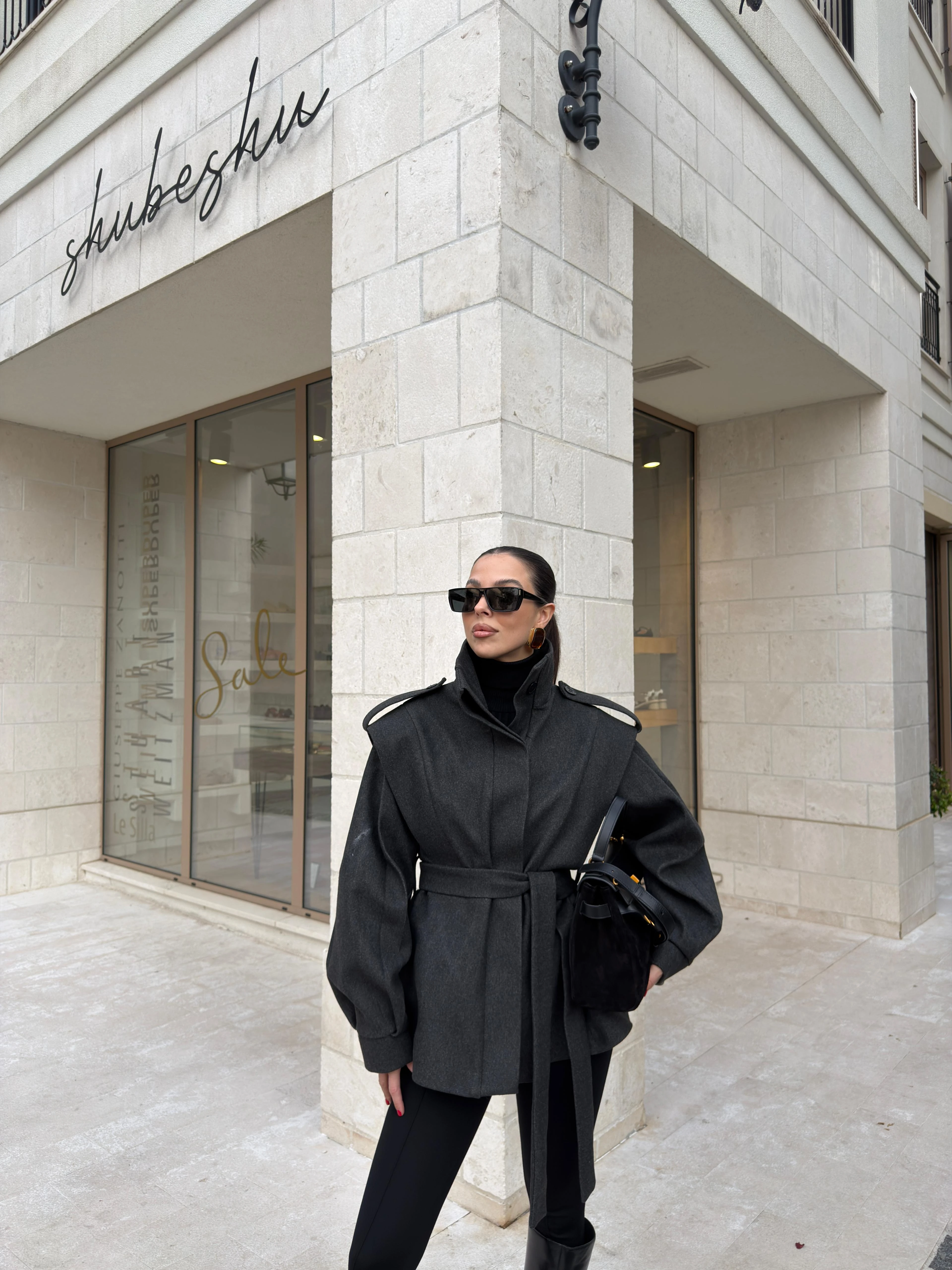 VATKALI KUŞAKLI KAŞE KABAN - ANTRASİT