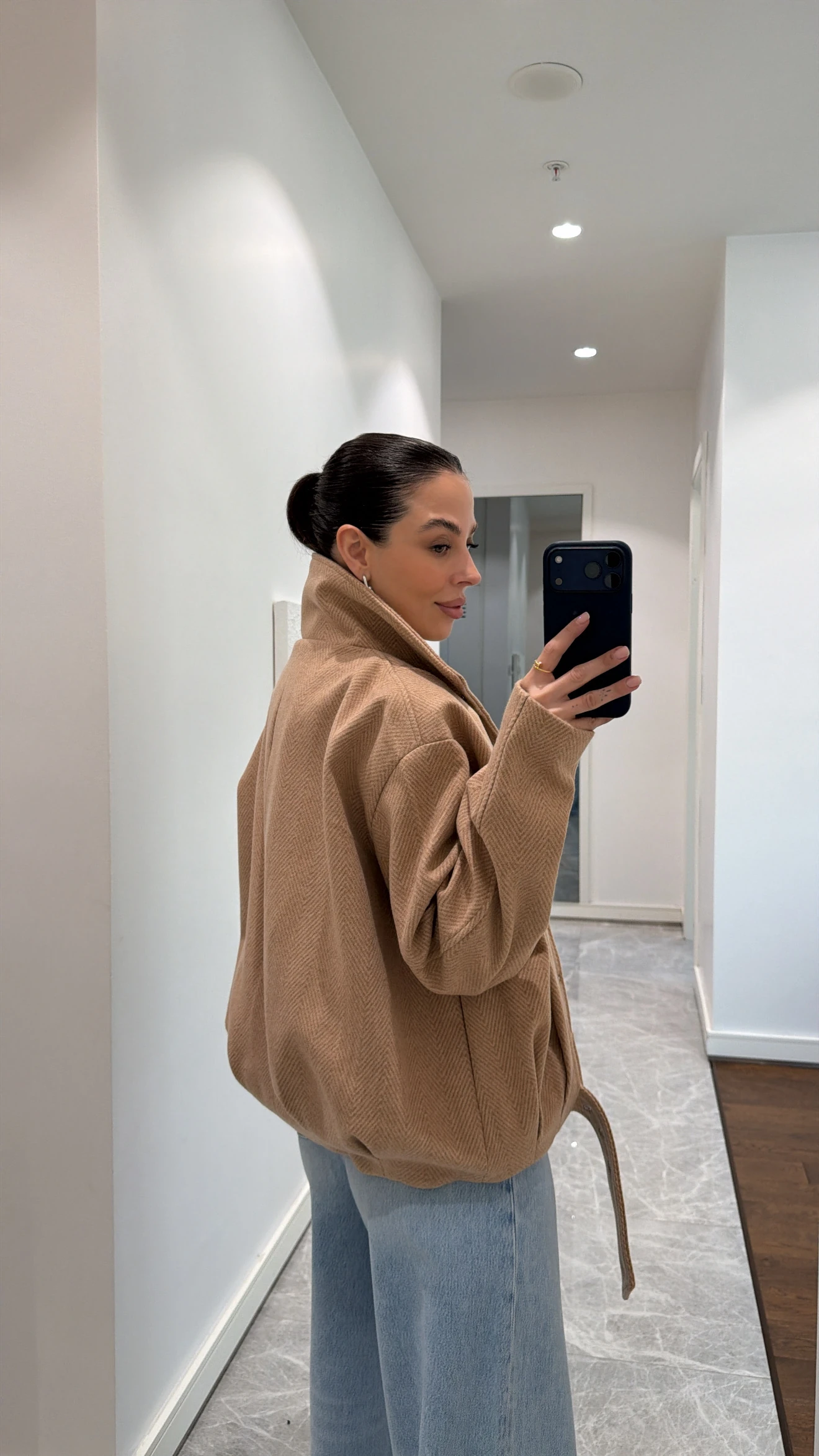 BALIKSIRTI DESEN KAŞE CEKET 