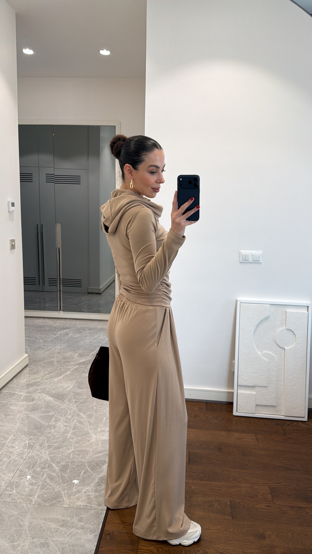DRAPELİ BLUZ PANTOLON TAKIM