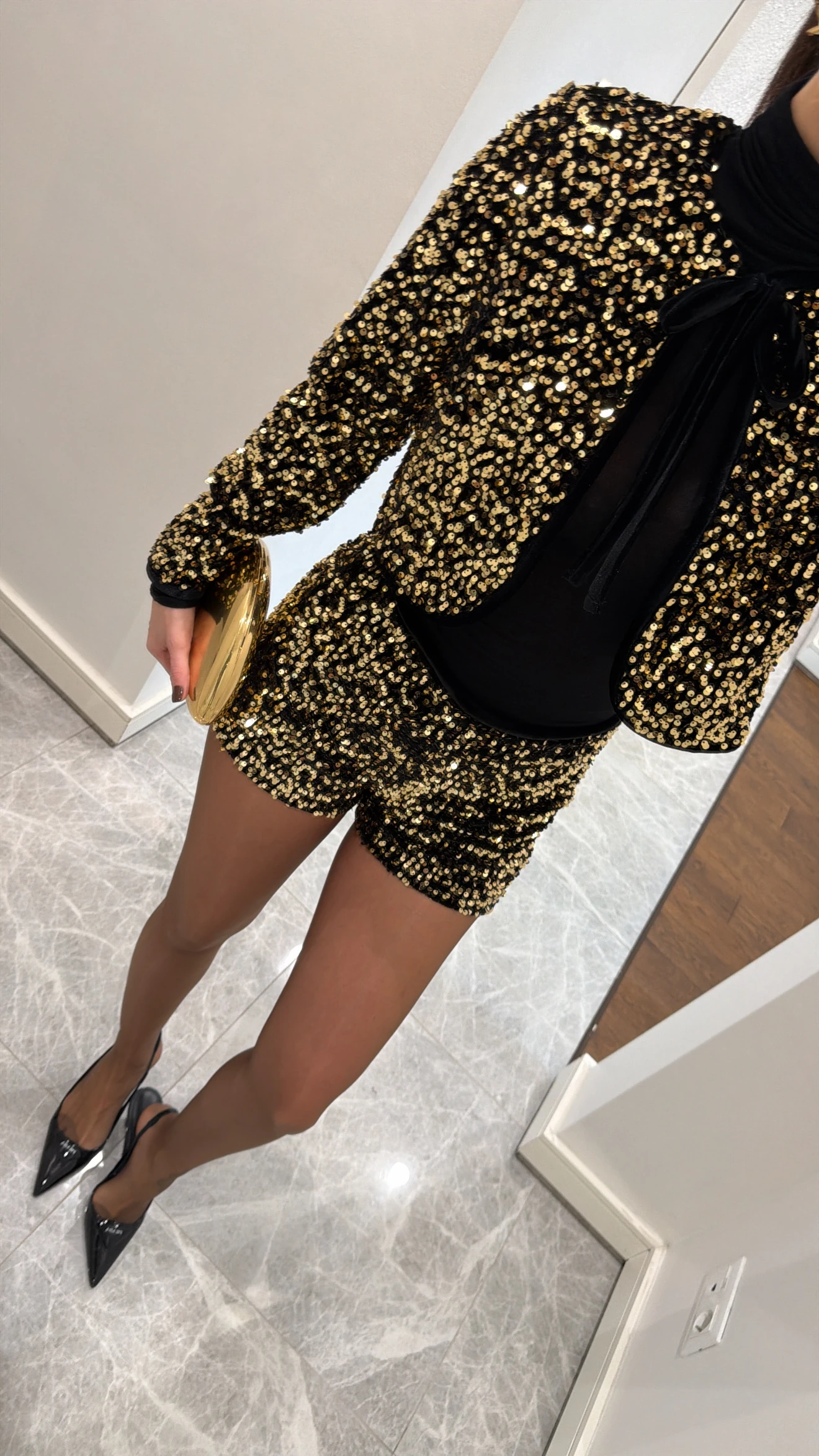 PAYETLİ KADİFE ŞORT TAKIM