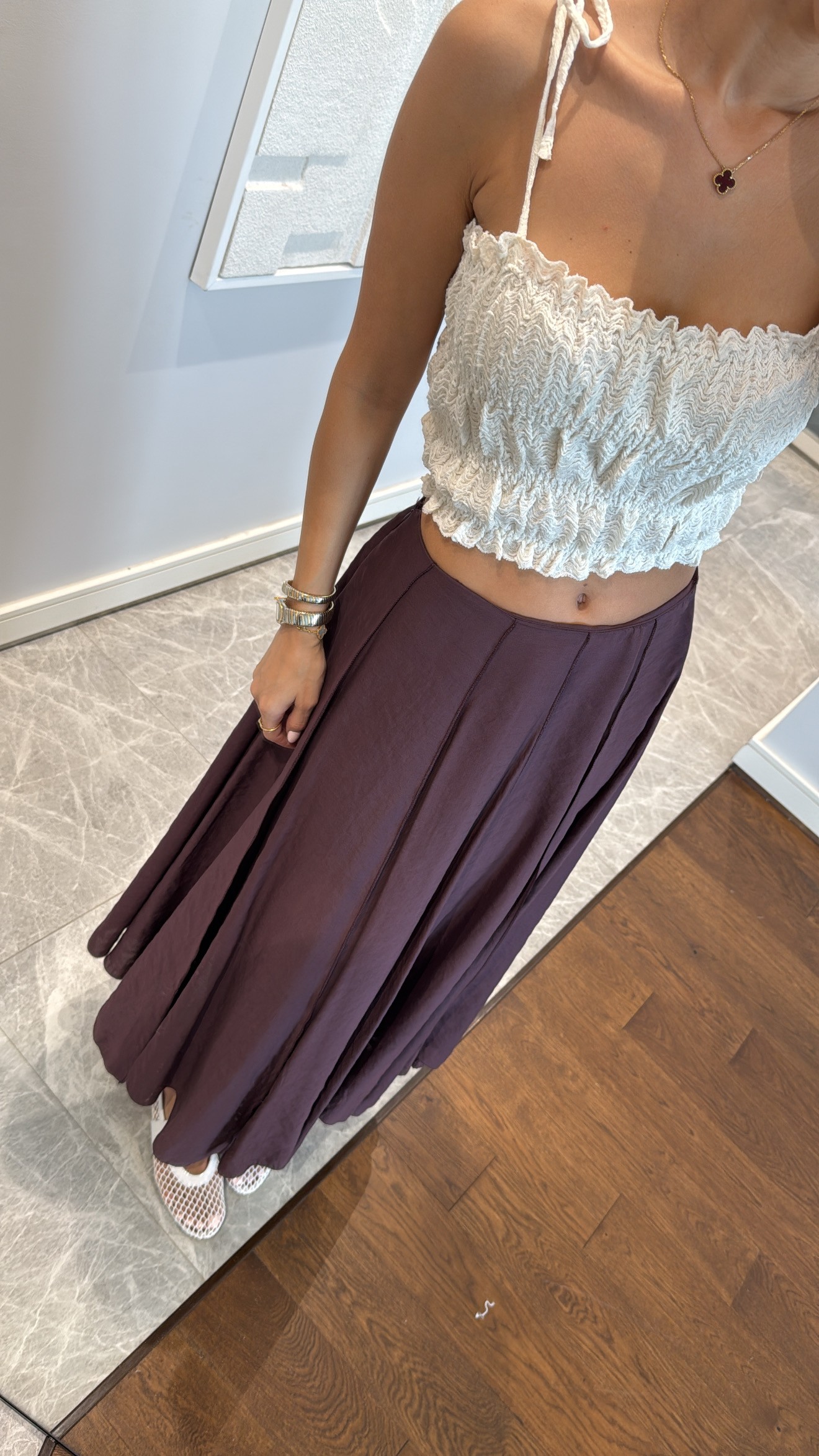 LASTİK DETAYLI ASKILI CROP TOP