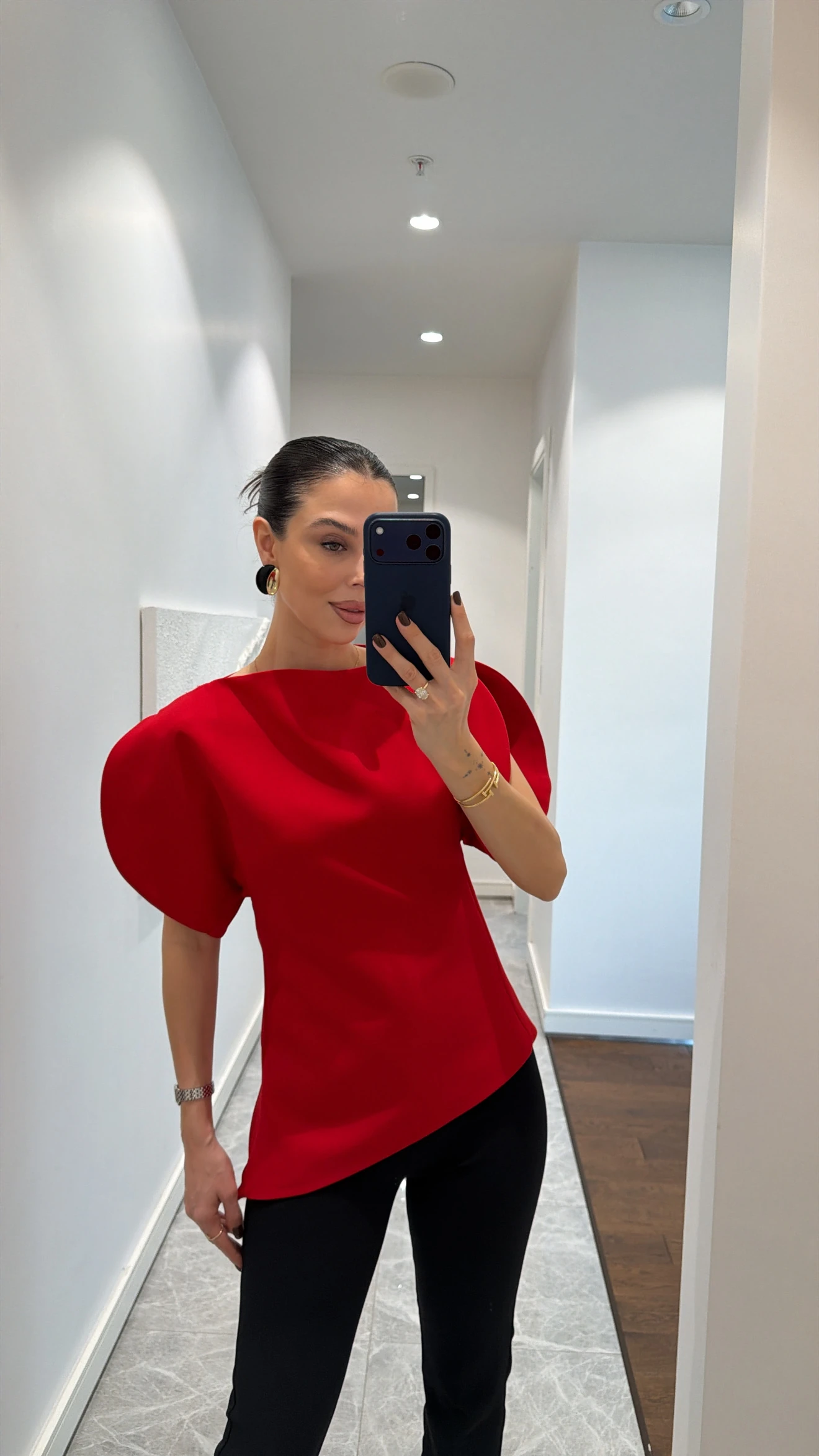 BALON KOL BLUZ - KIRMIZI