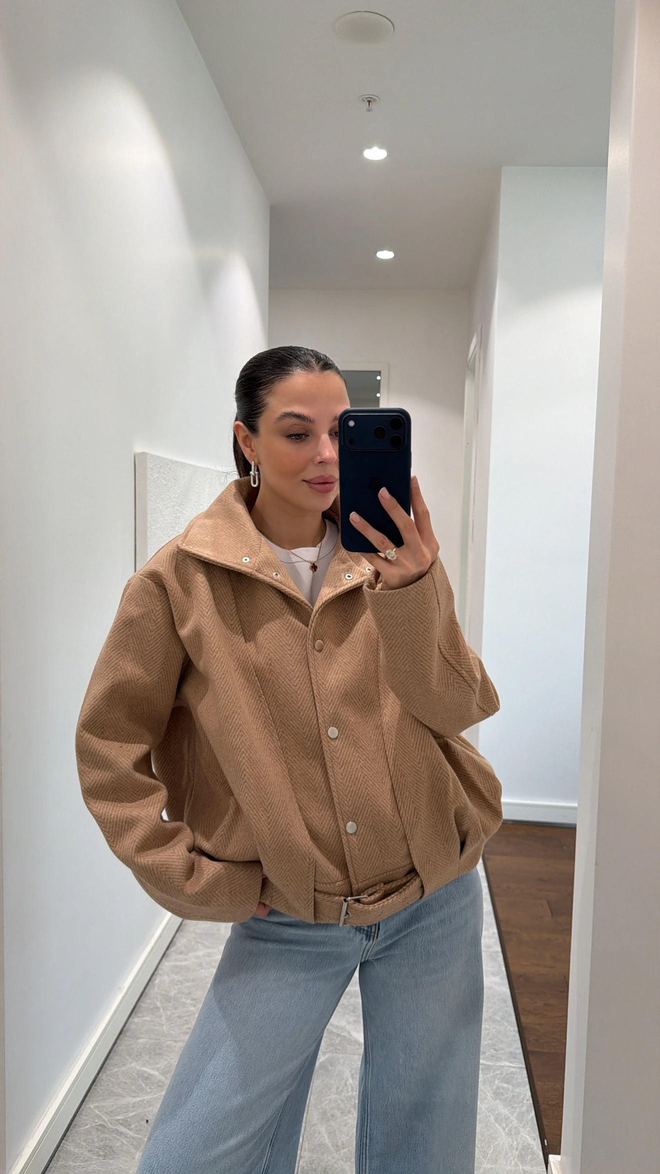 BALIKSIRTI DESEN KAŞE CEKET 