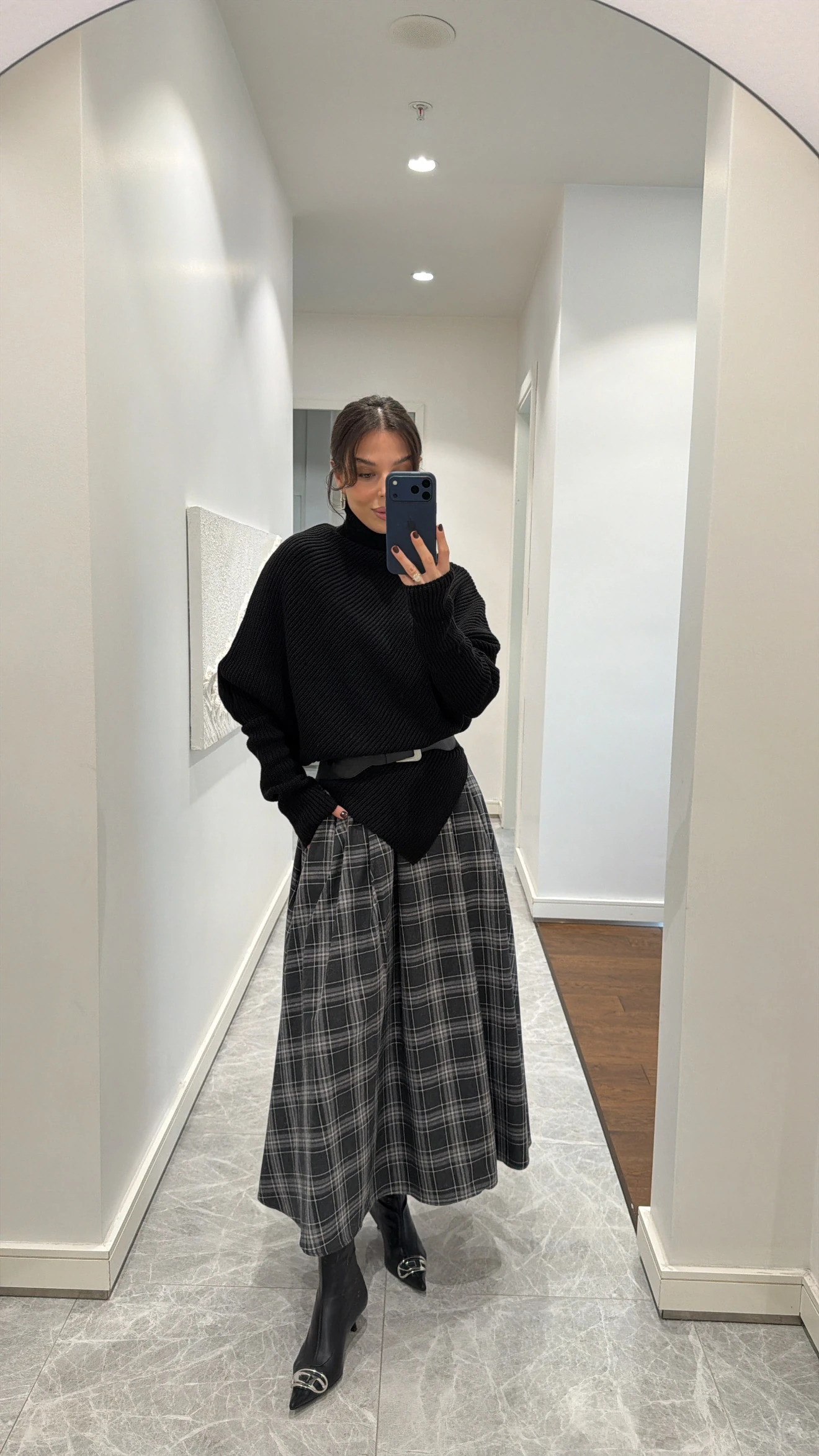 EKOSE DESENLİ MİDİ ETEK