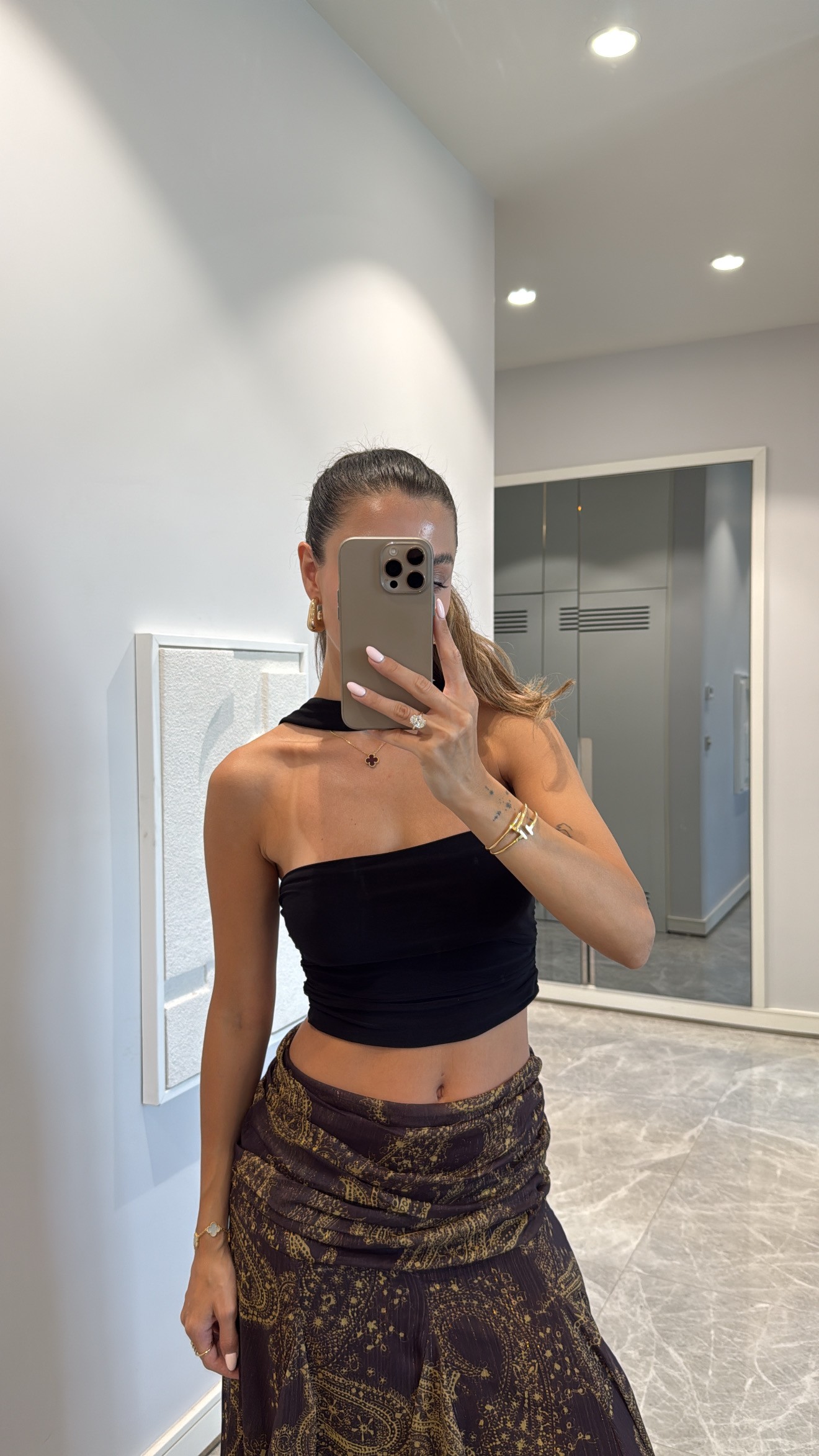BOYUN DETAYLI STRAPLEZ CROP BLUZ