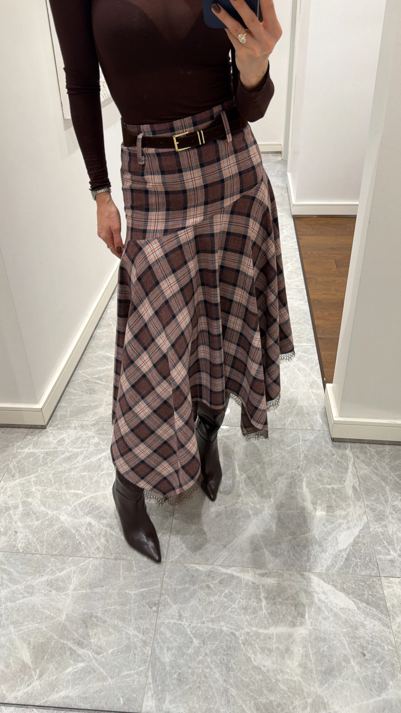 EKOSE DESEN ASİMETRİK ETEK