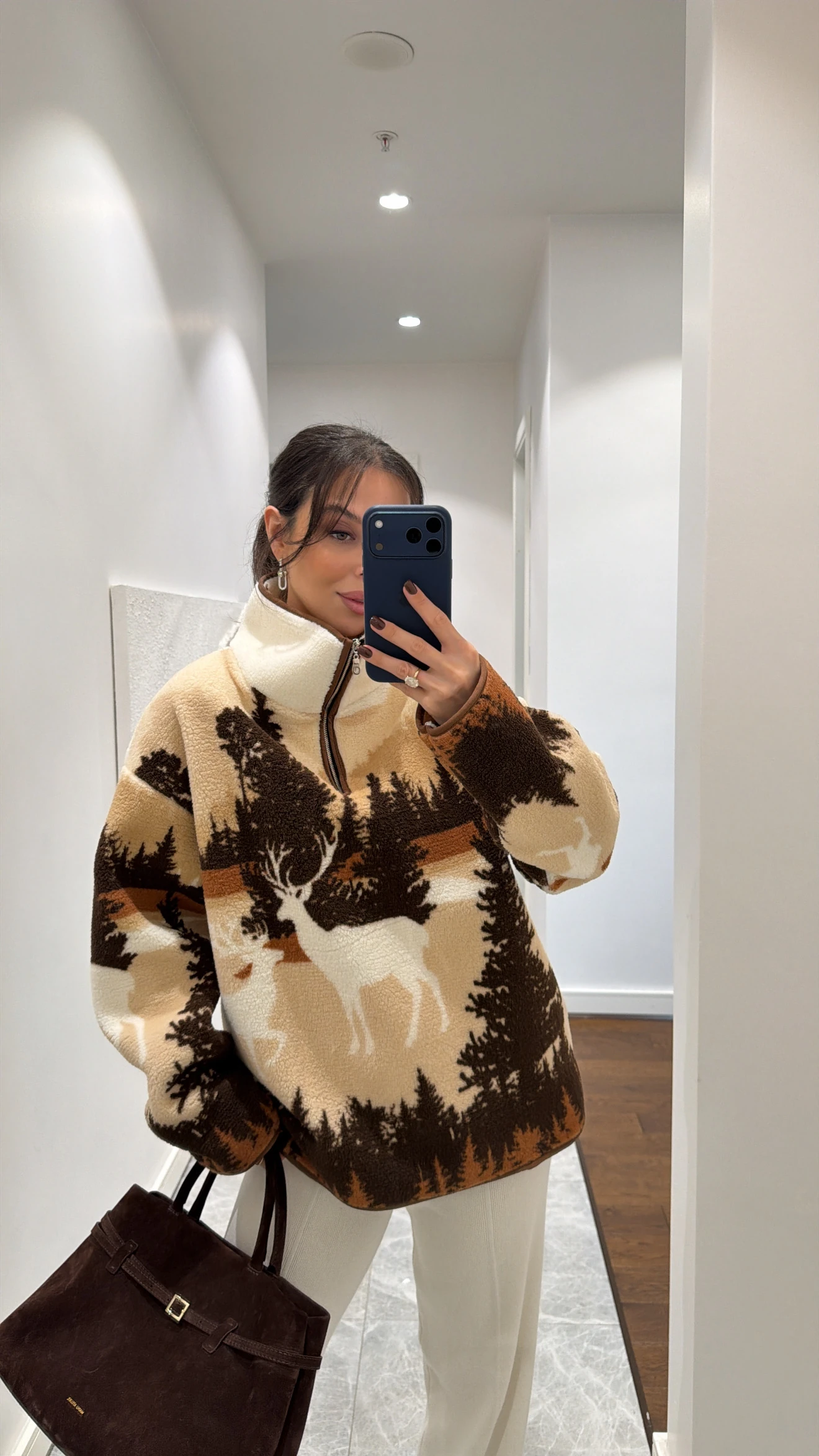 FERMUAR DETAYLI POLAR SWEAT - Bej