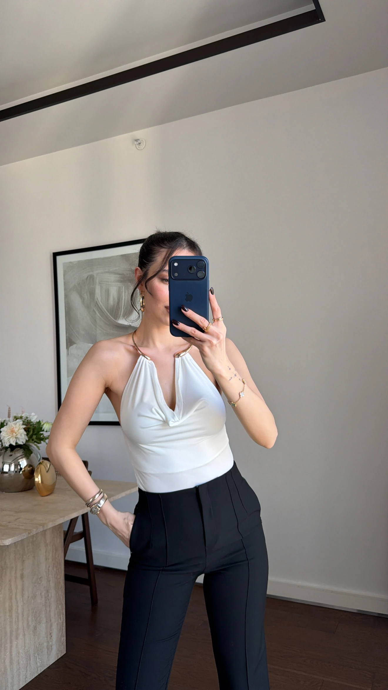 GOLD HALKA AKSESUARLI BODYSUİT - EKRU