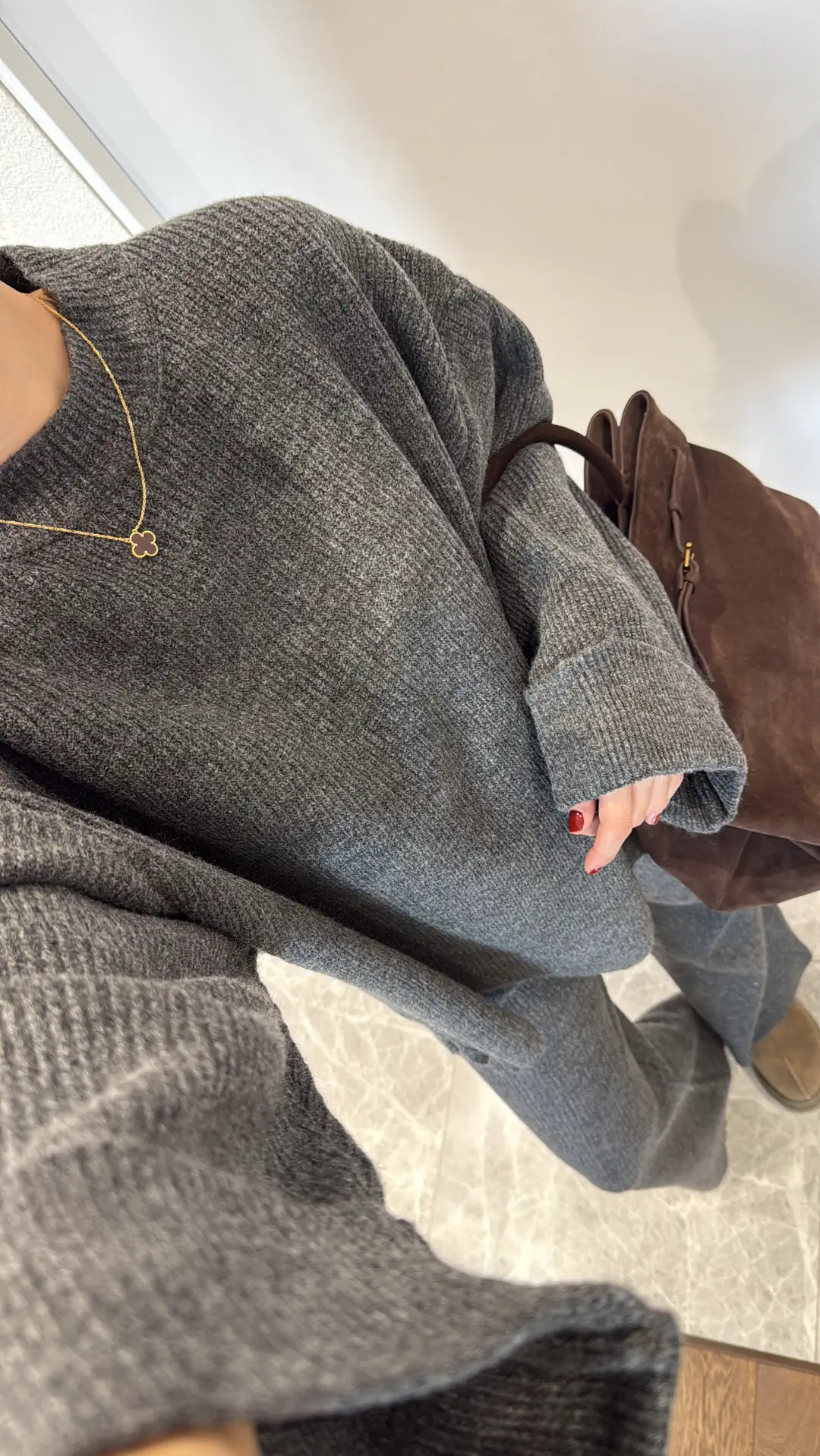 KNITWEAR FABRIC SWEATER PANTS SET