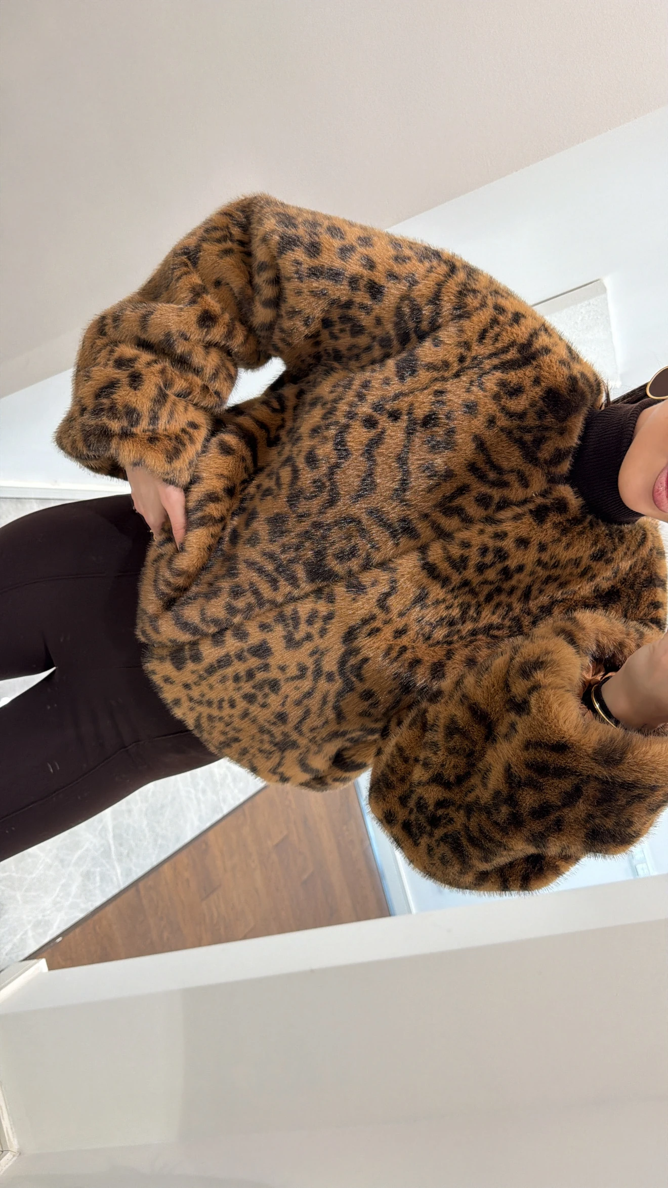 SARI LEOPAR DESENLİ BOMBER CEKET